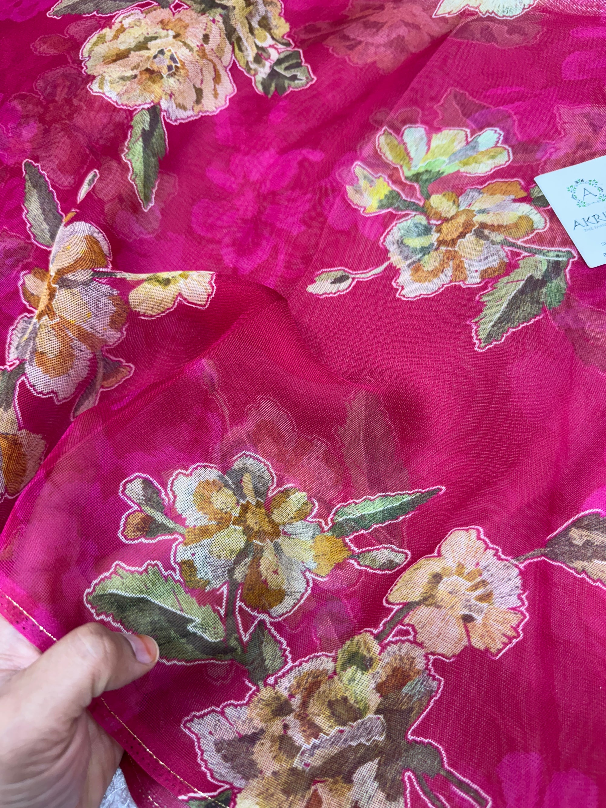 Printed viscose jute fabric