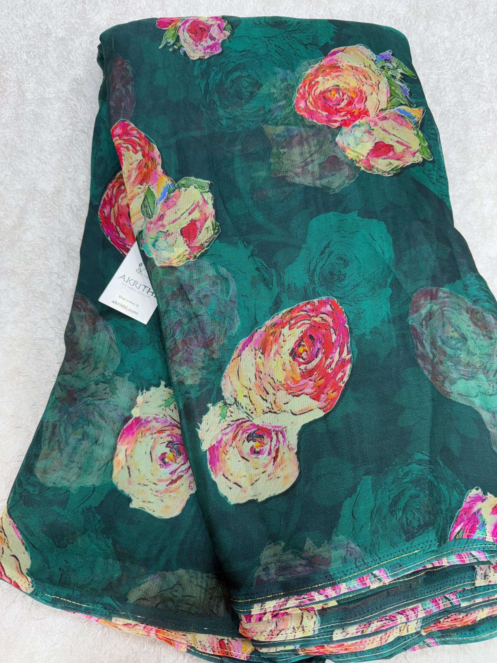 Printed viscose jute fabric