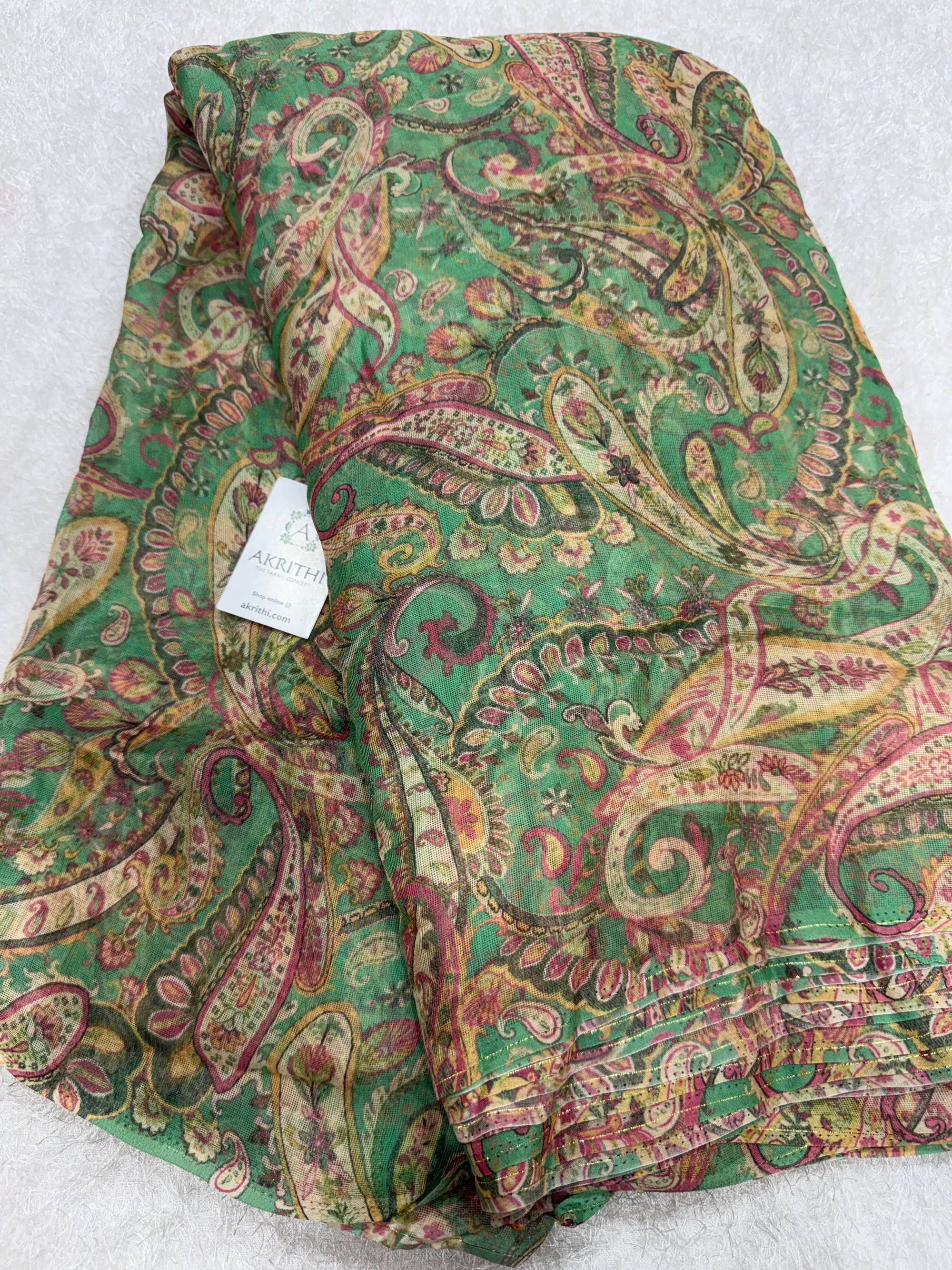 Printed viscose jute fabric