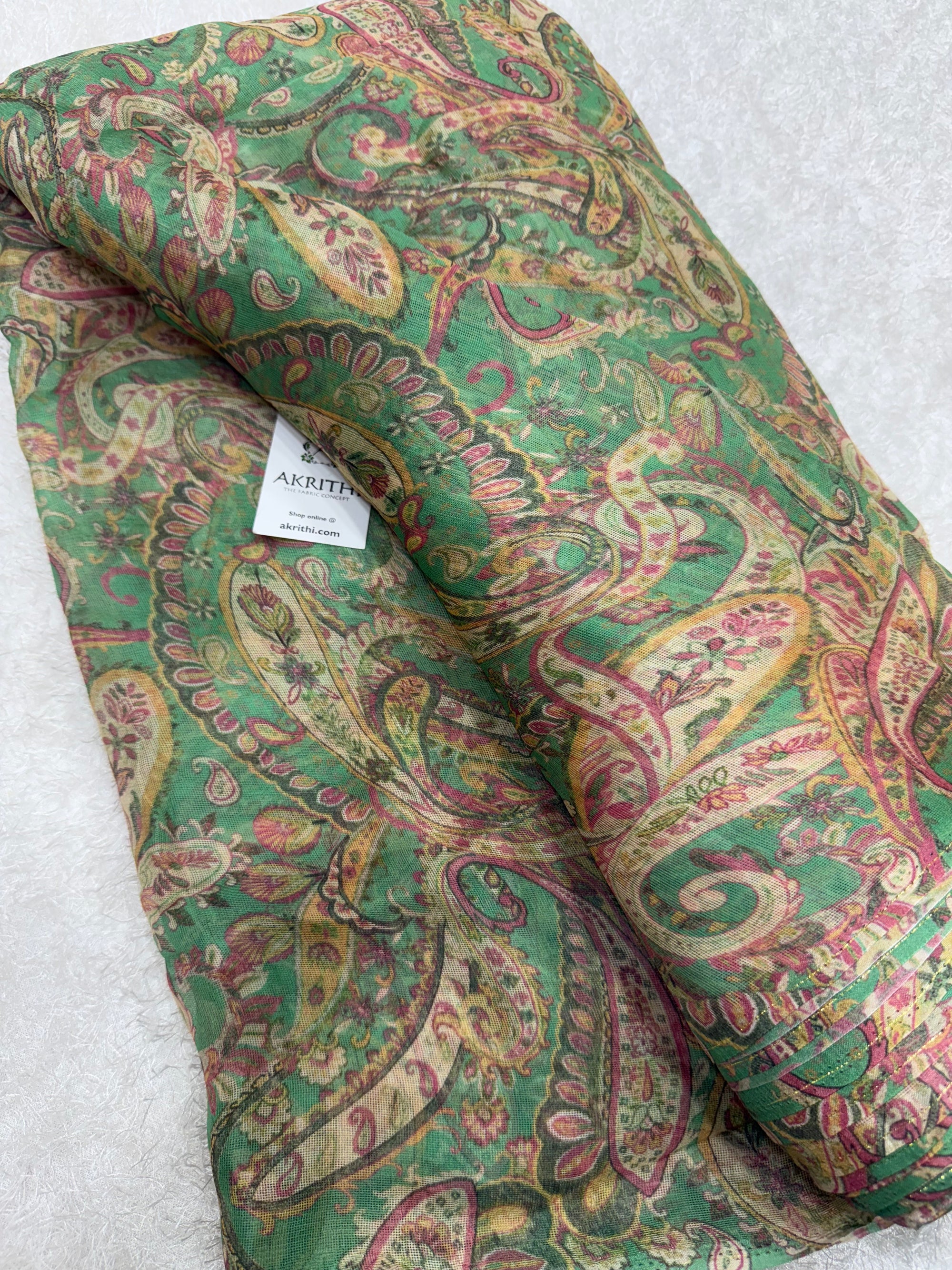 Printed viscose jute fabric