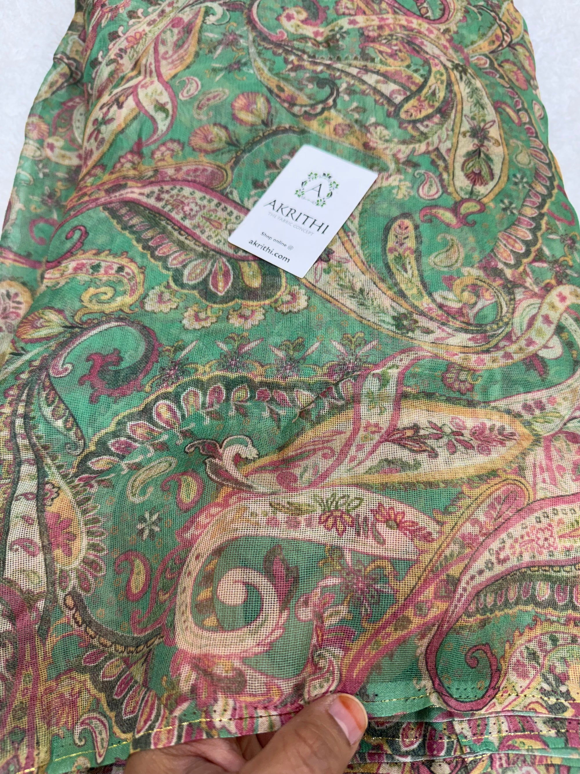 Printed viscose jute fabric