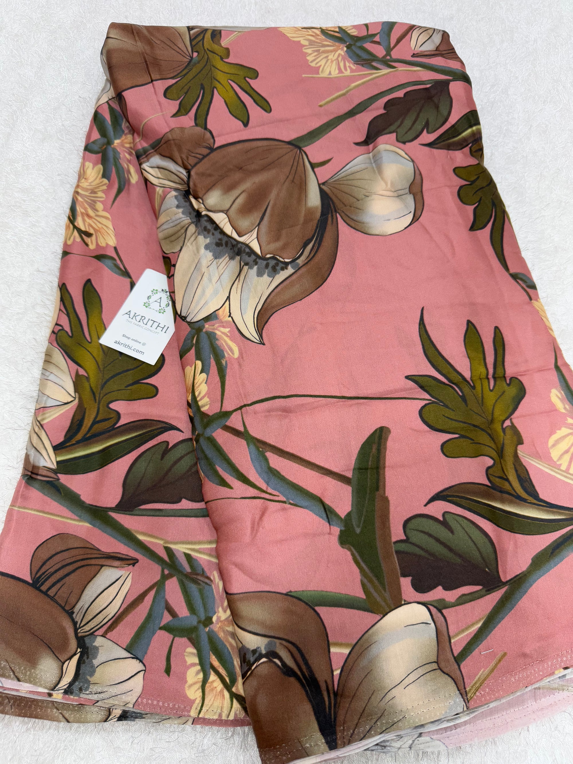 Digital printed pure modal satin fabric