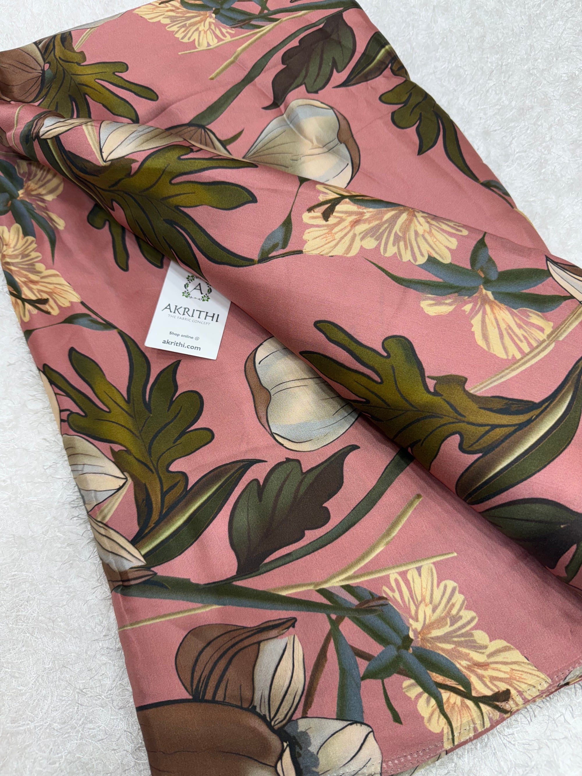 Digital printed pure modal satin fabric
