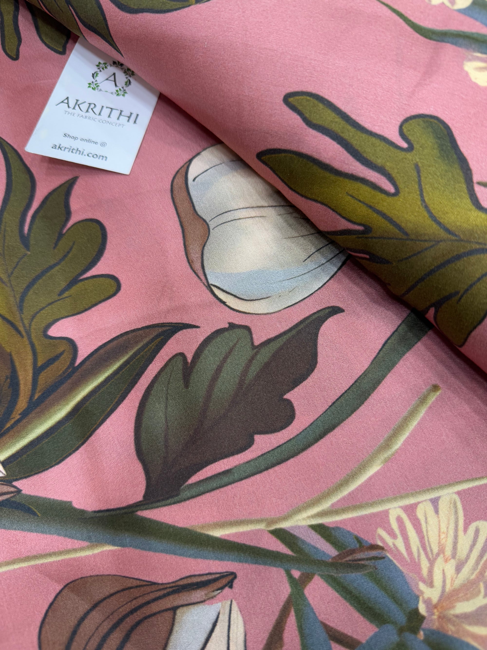 Digital printed pure modal satin fabric