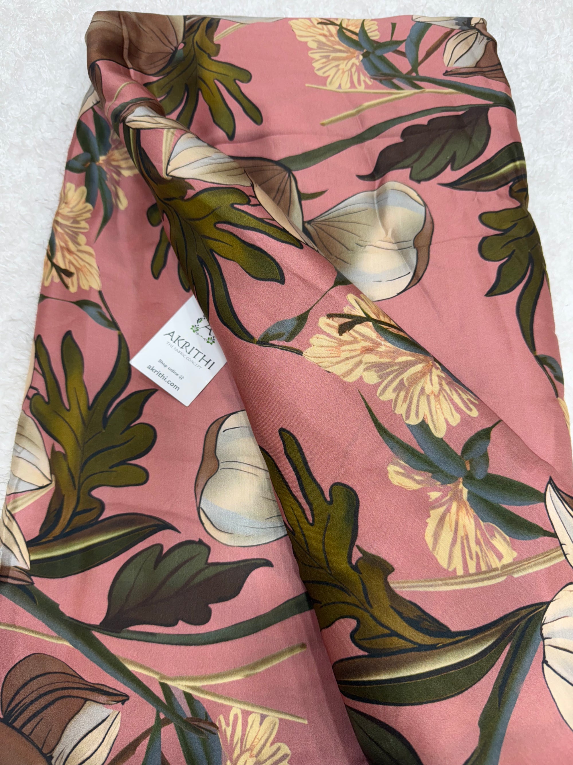 Digital printed pure modal satin fabric