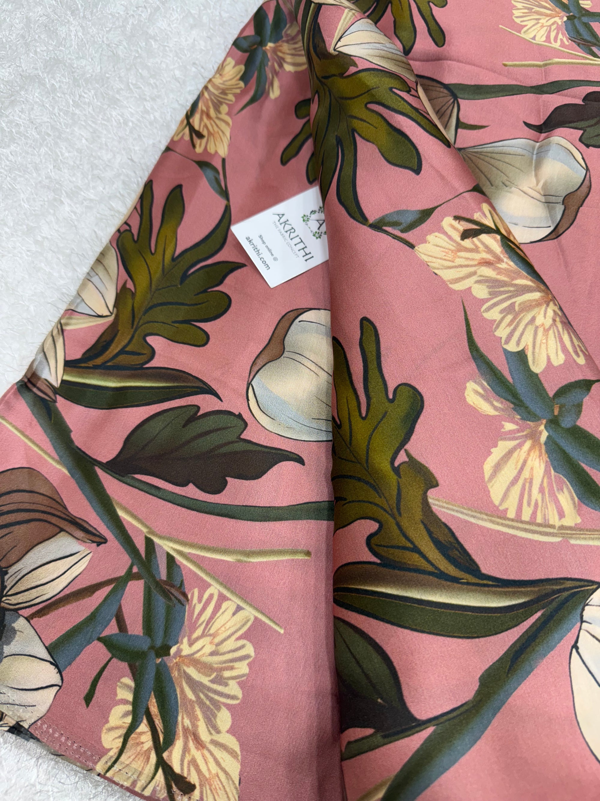 Digital printed pure modal satin fabric