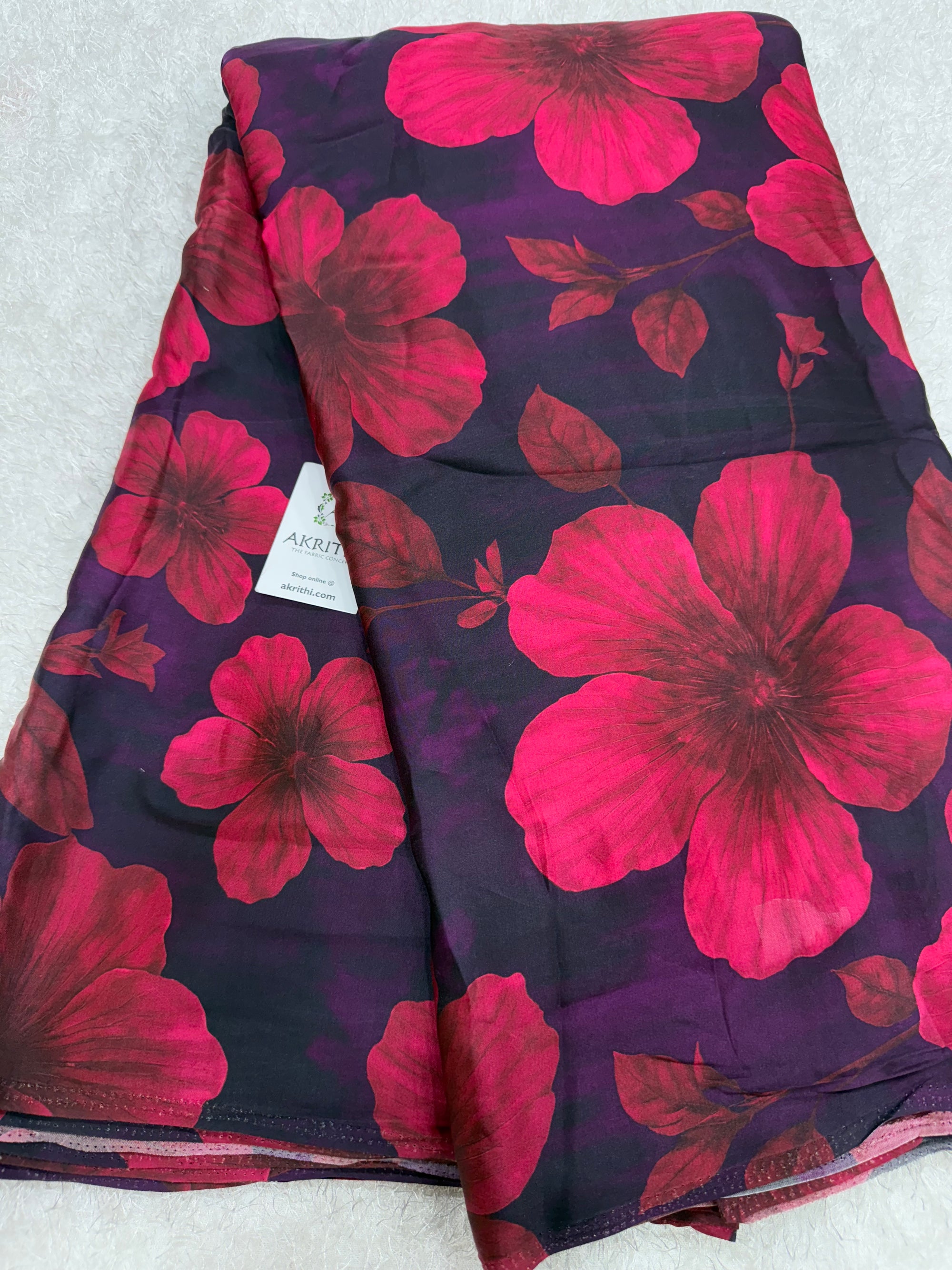 Digital printed pure modal satin fabric