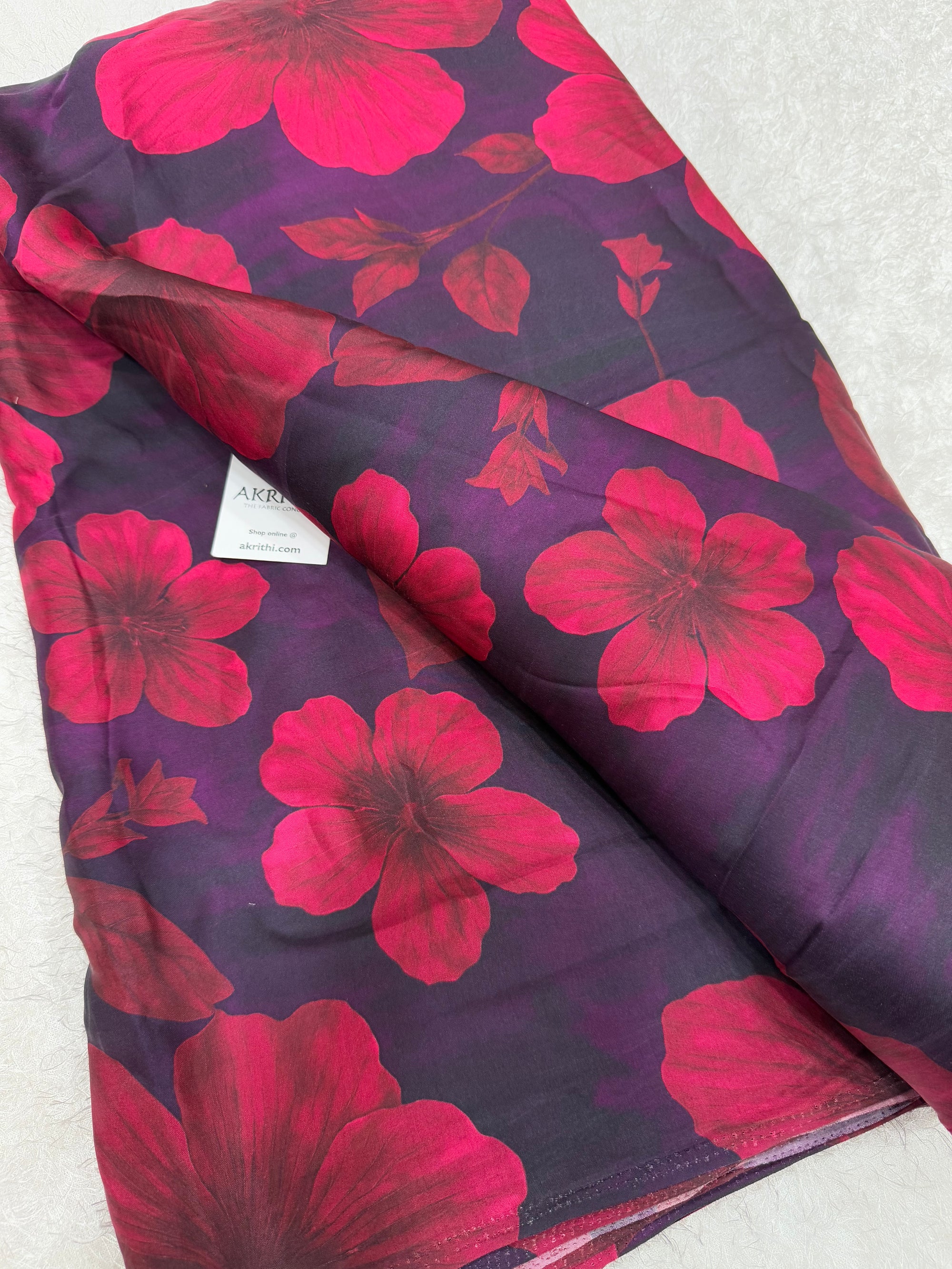 Digital printed pure modal satin fabric