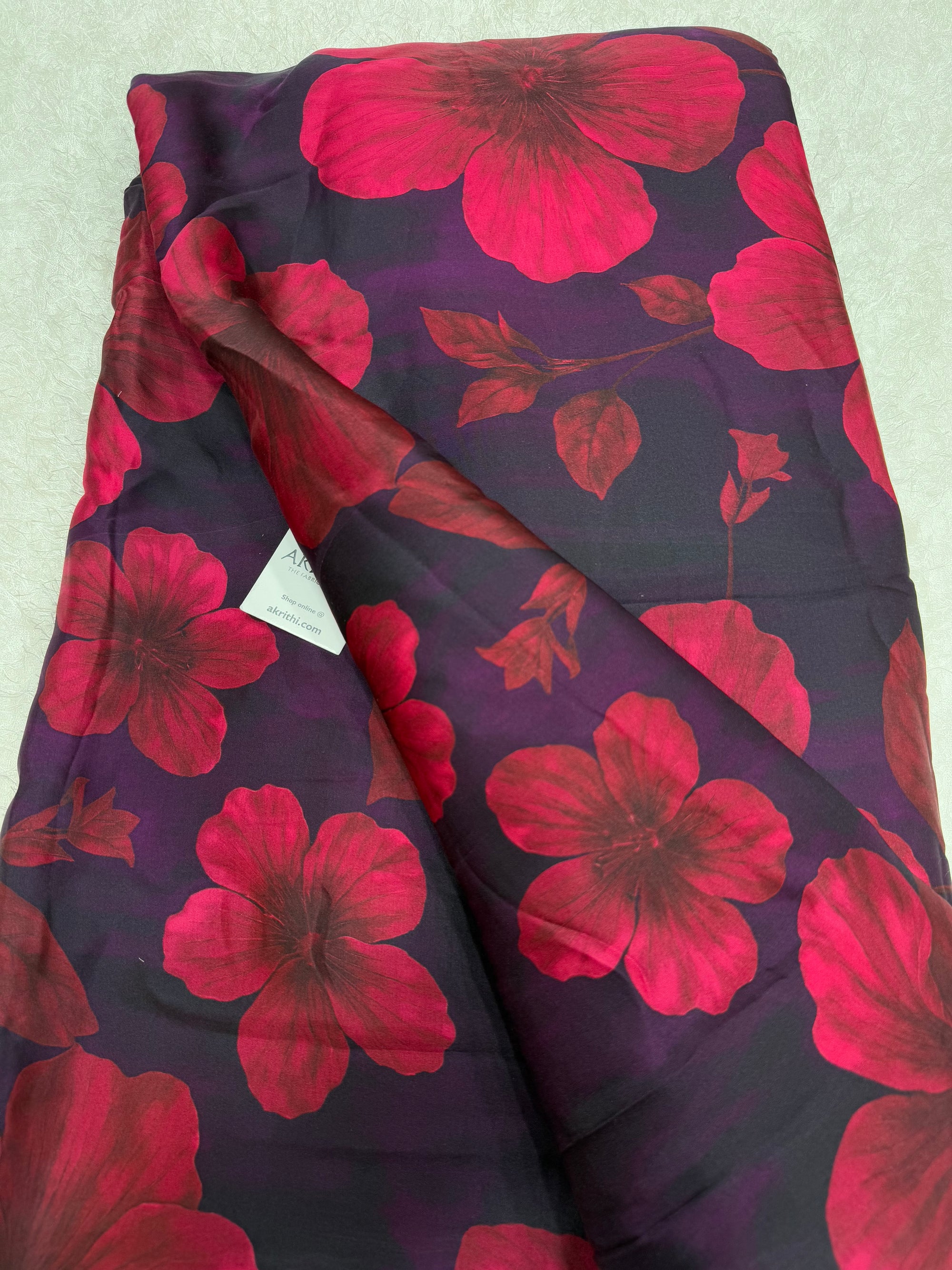 Digital printed pure modal satin fabric