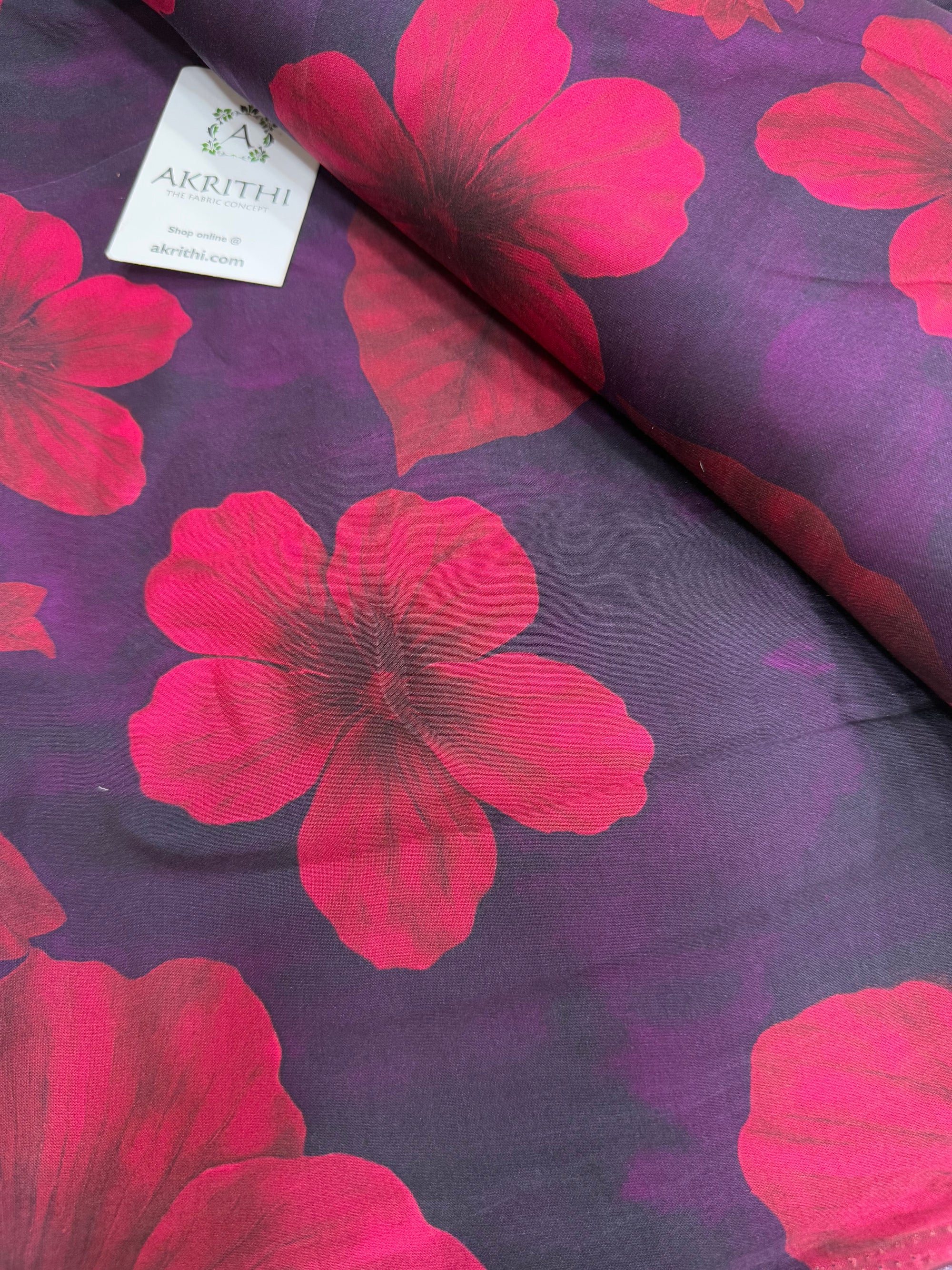 Digital printed pure modal satin fabric