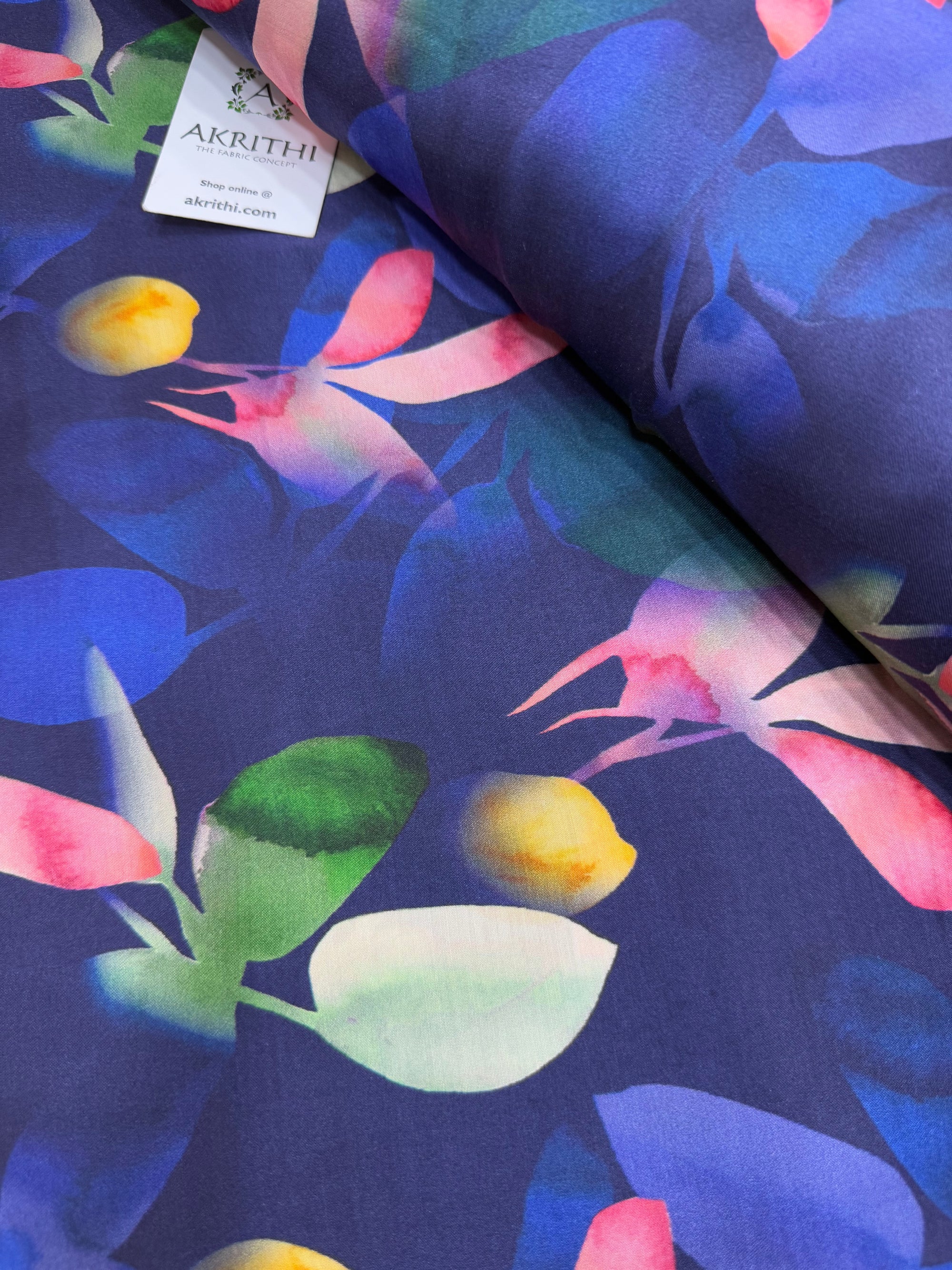 Digital printed pure modal satin fabric