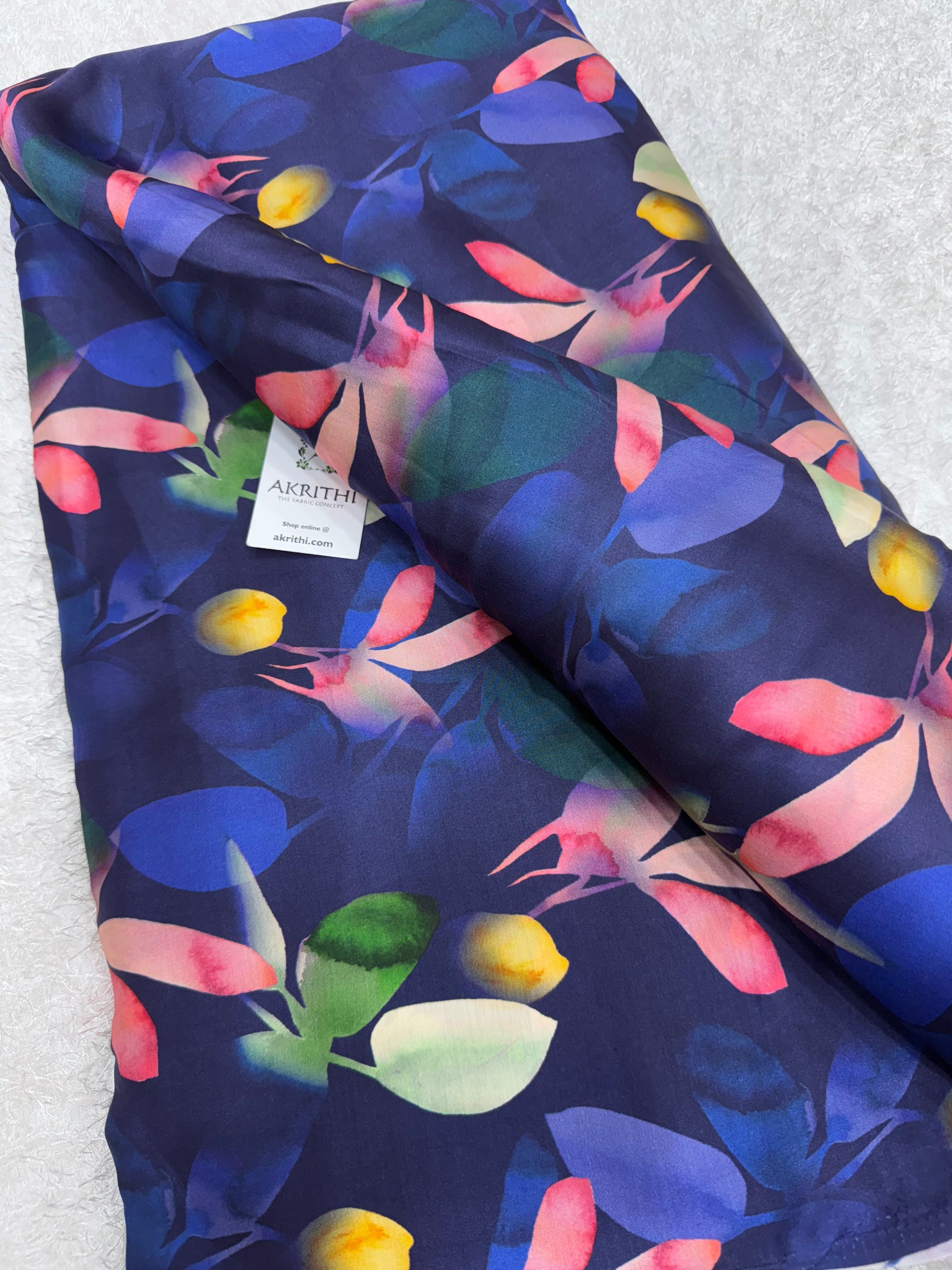 Digital printed pure modal satin fabric