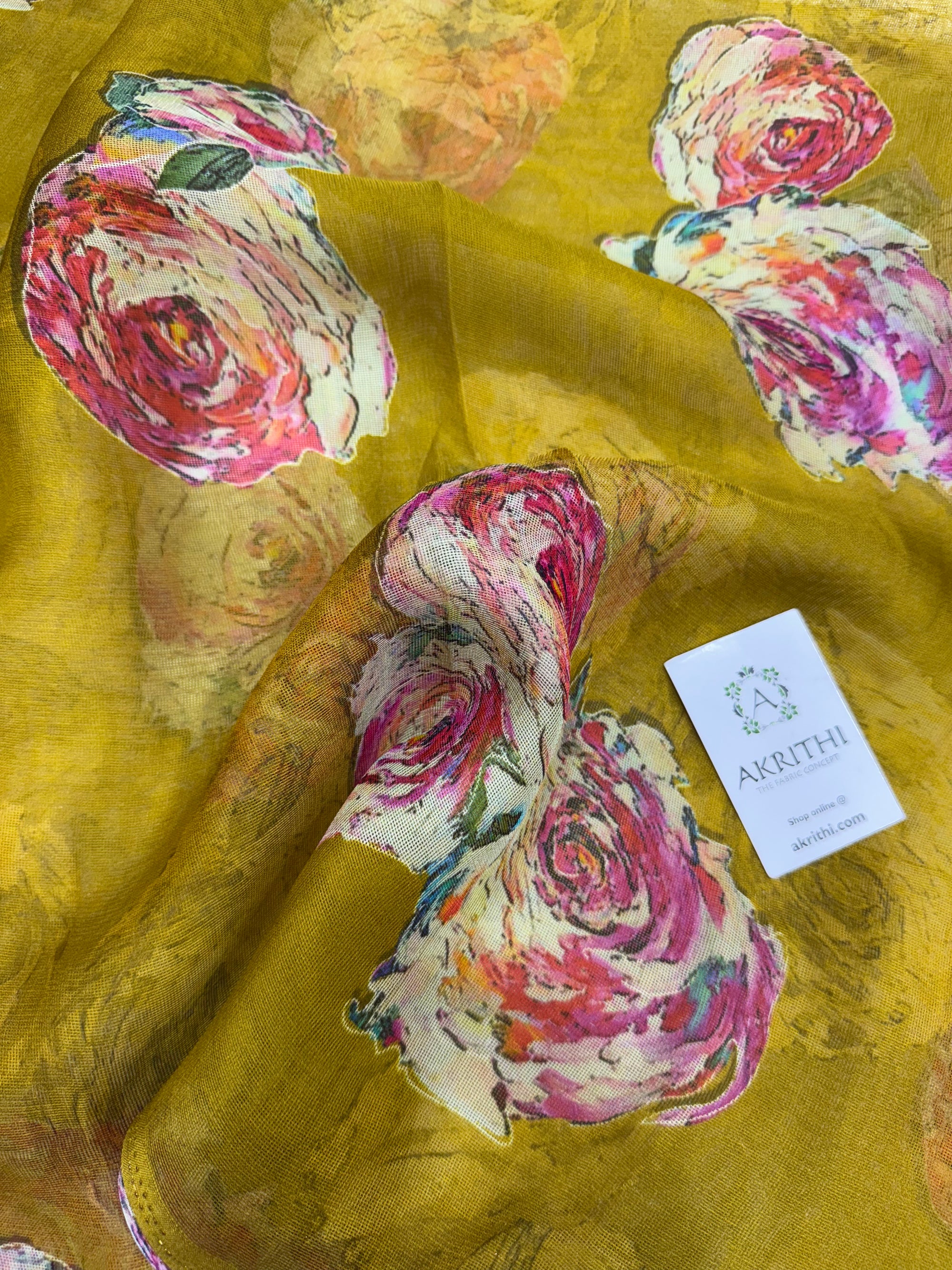 Printed viscose jute fabric