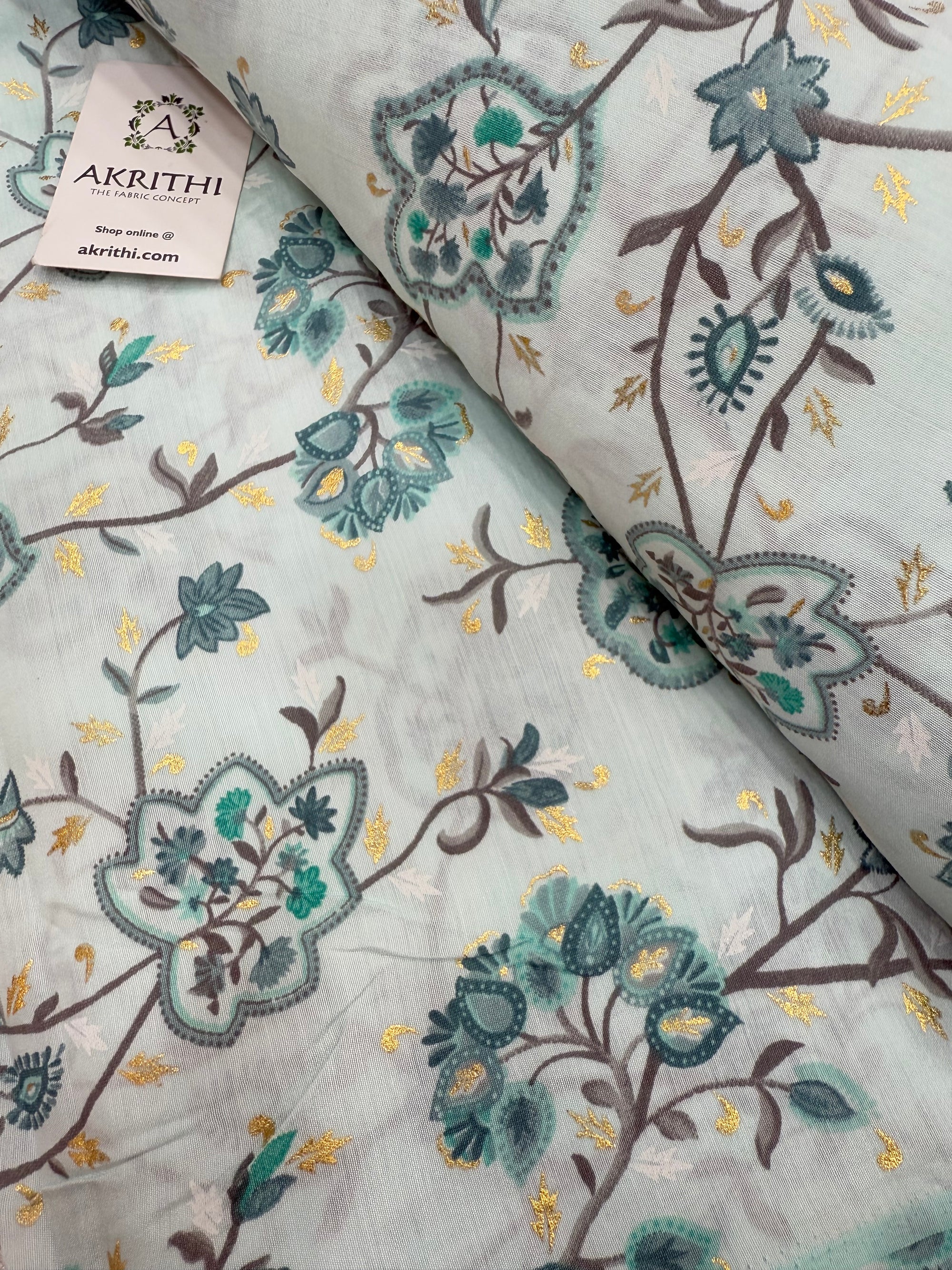 Printed viscose silk fabric