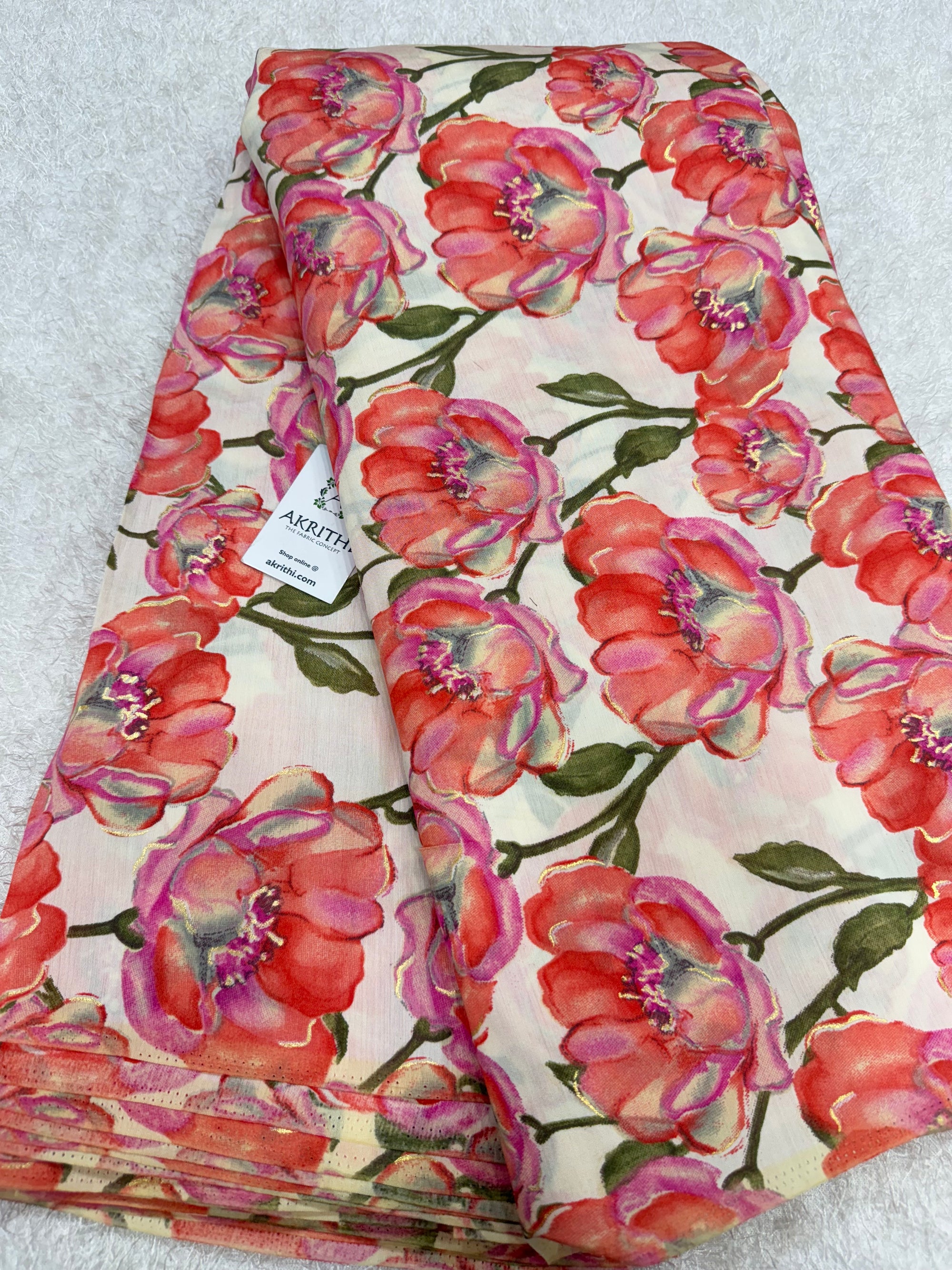 Printed viscose silk fabric