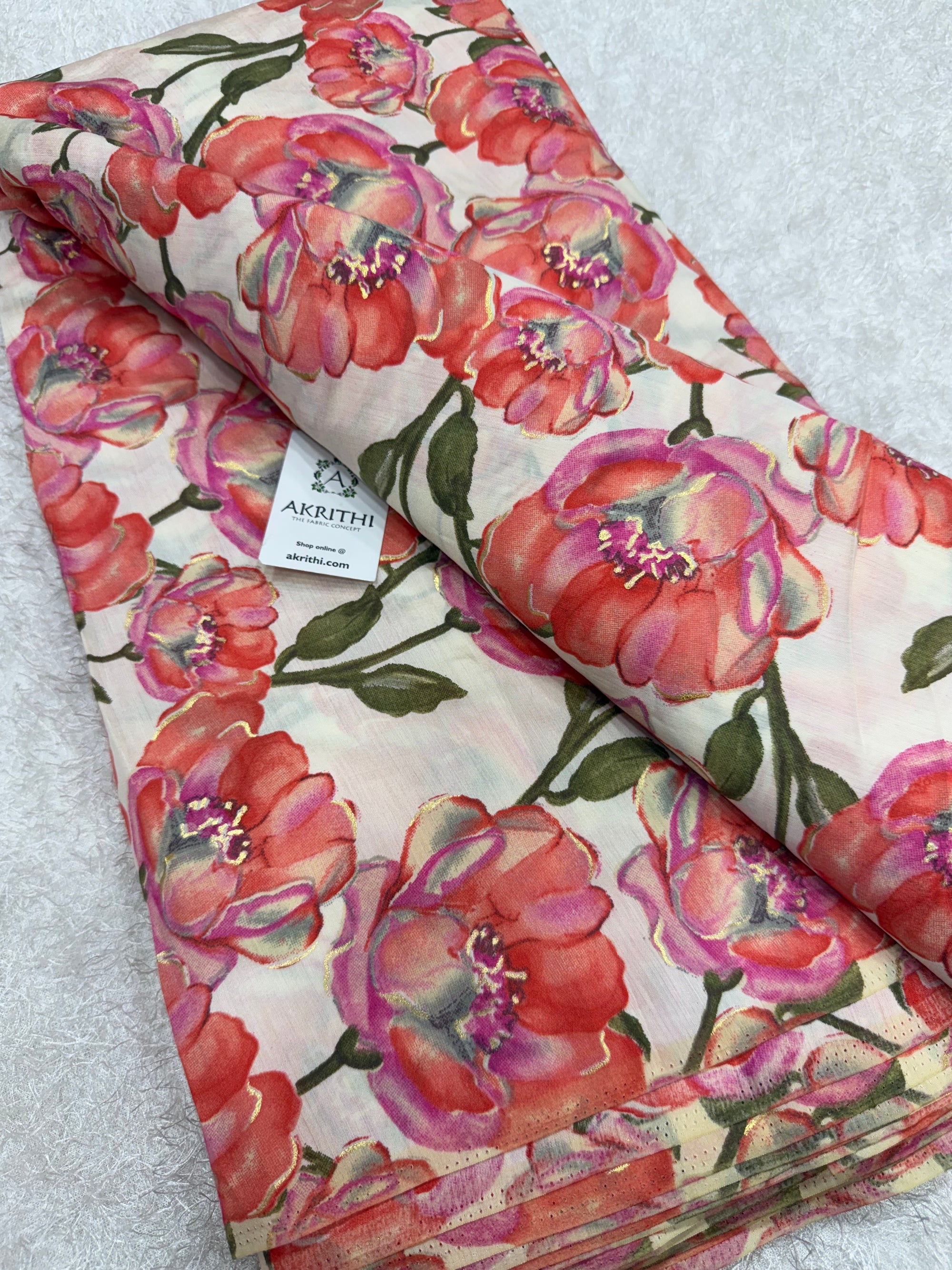 Printed viscose silk fabric