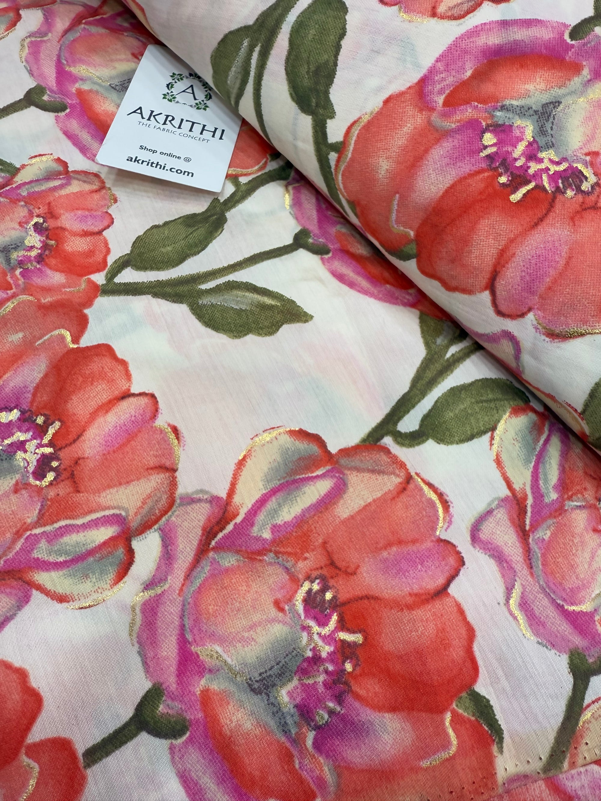 Printed viscose silk fabric
