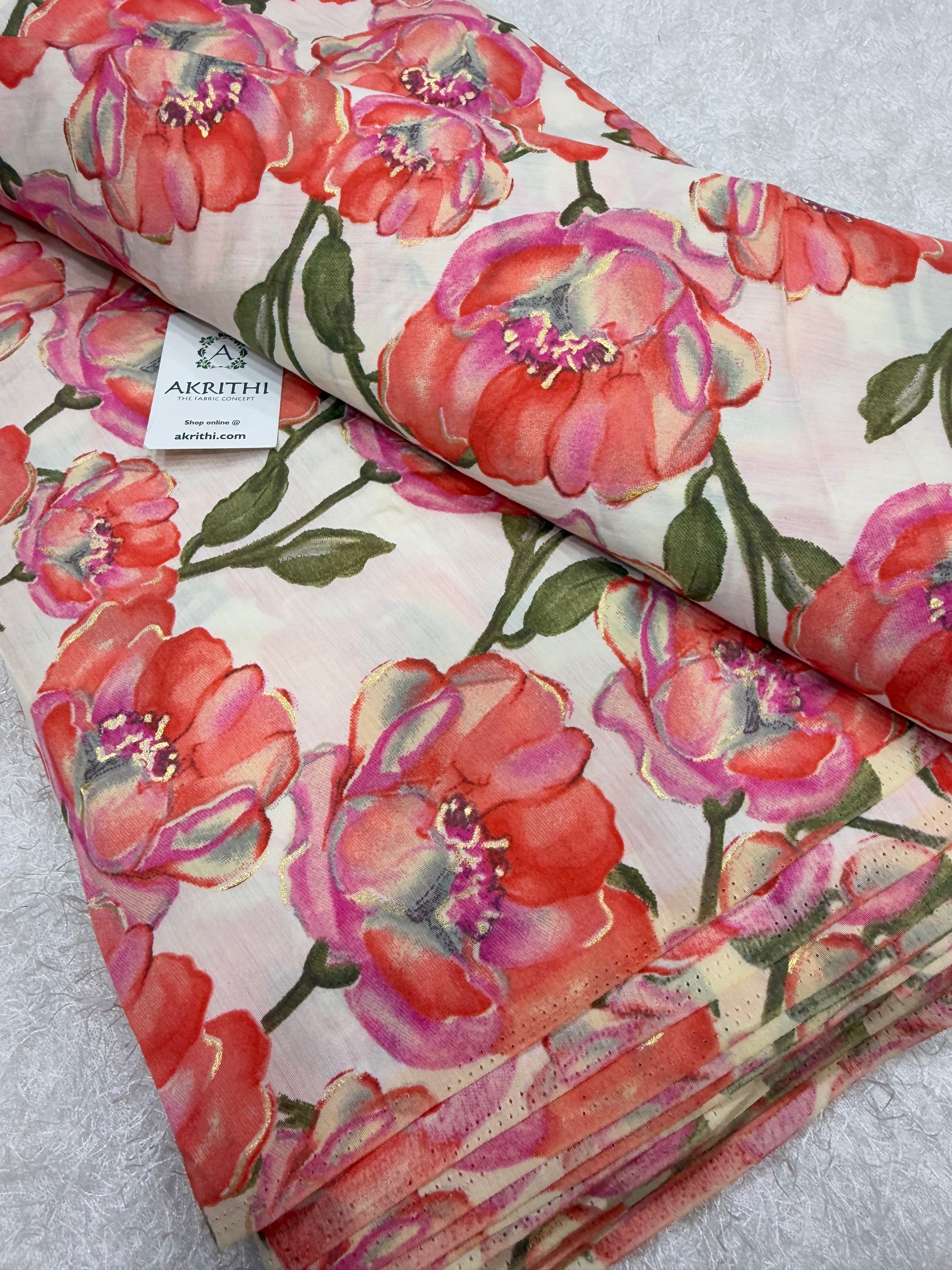Printed viscose silk fabric