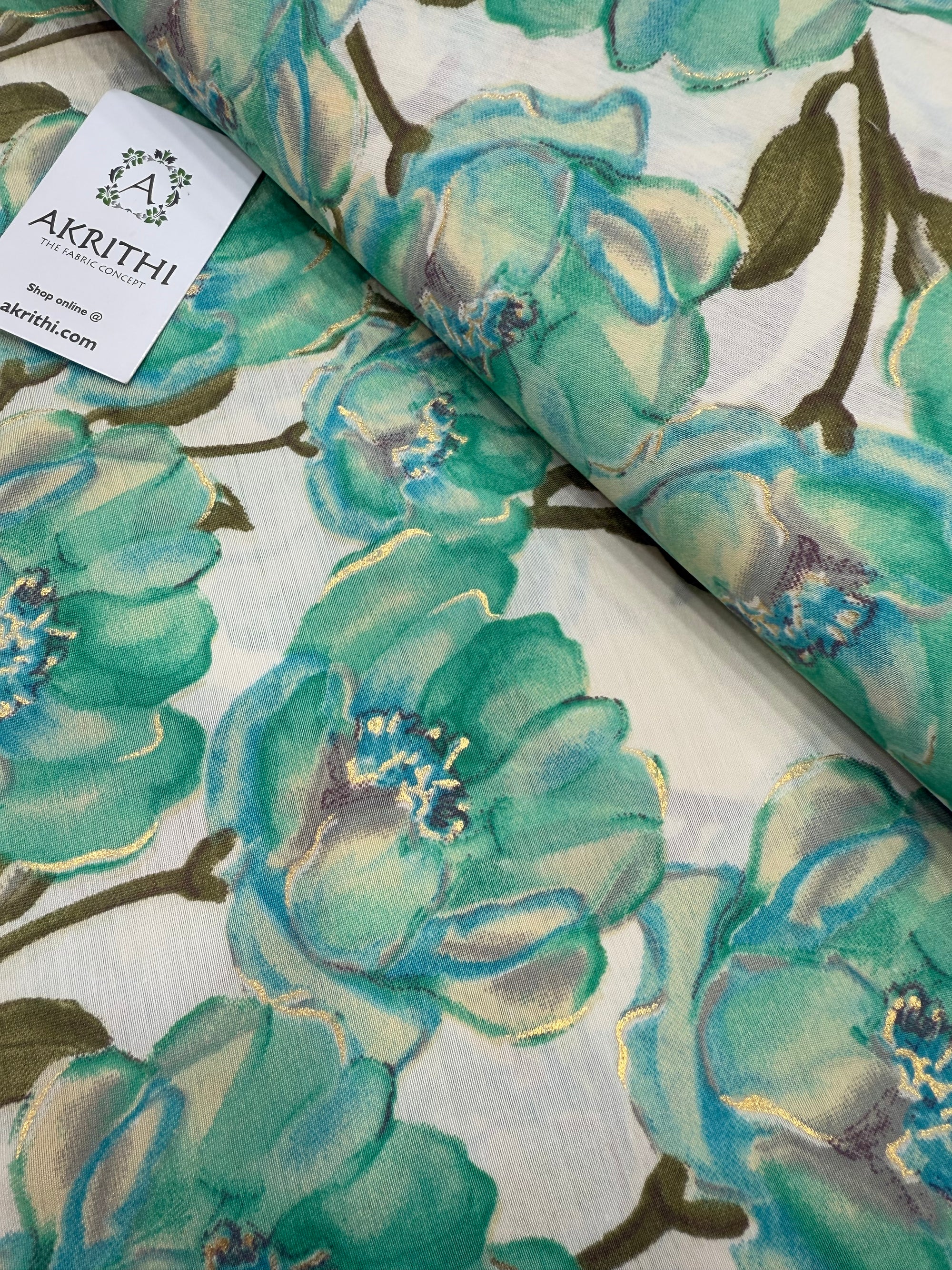 Printed viscose silk fabric