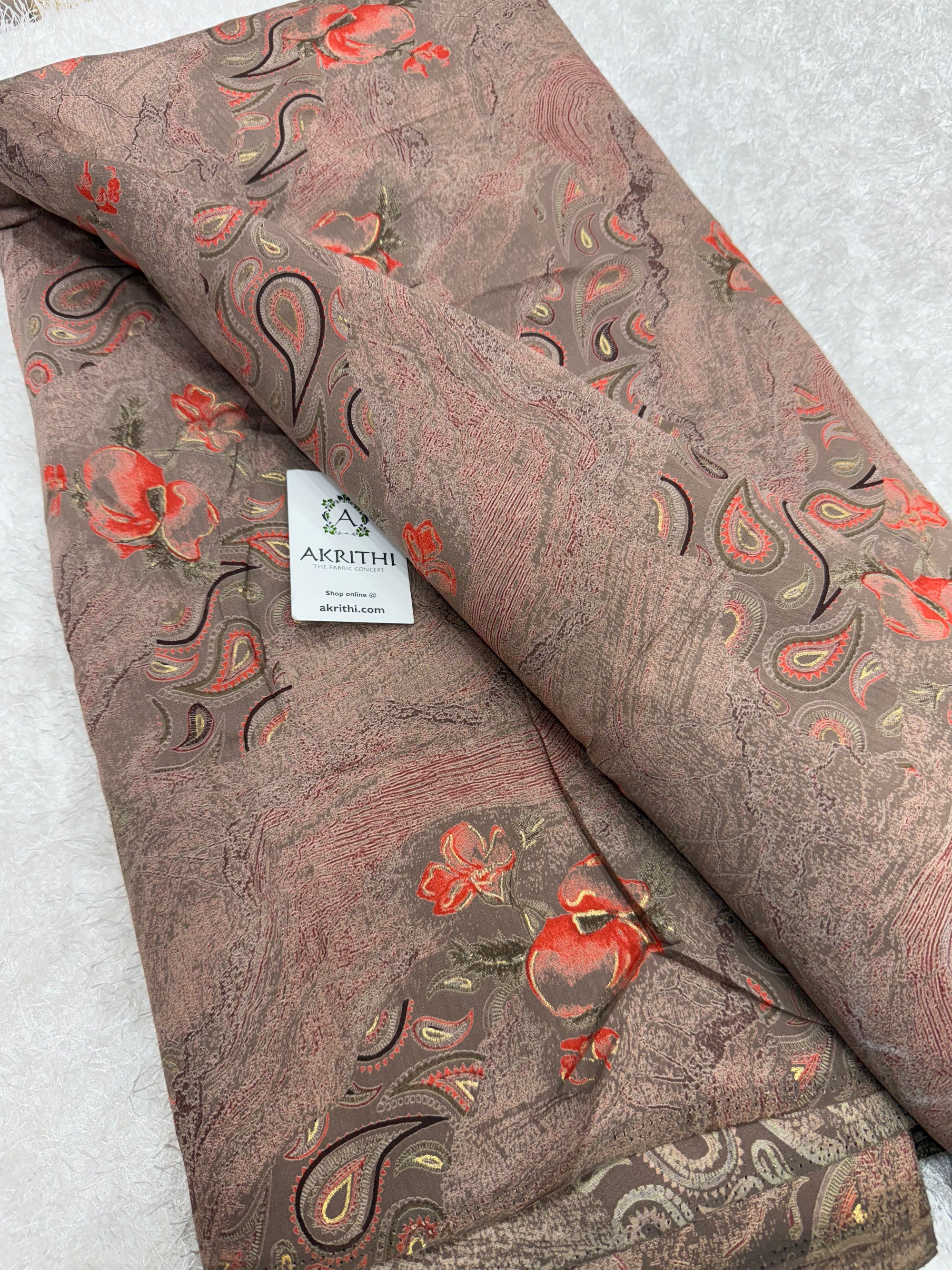 Printed viscose silk fabric