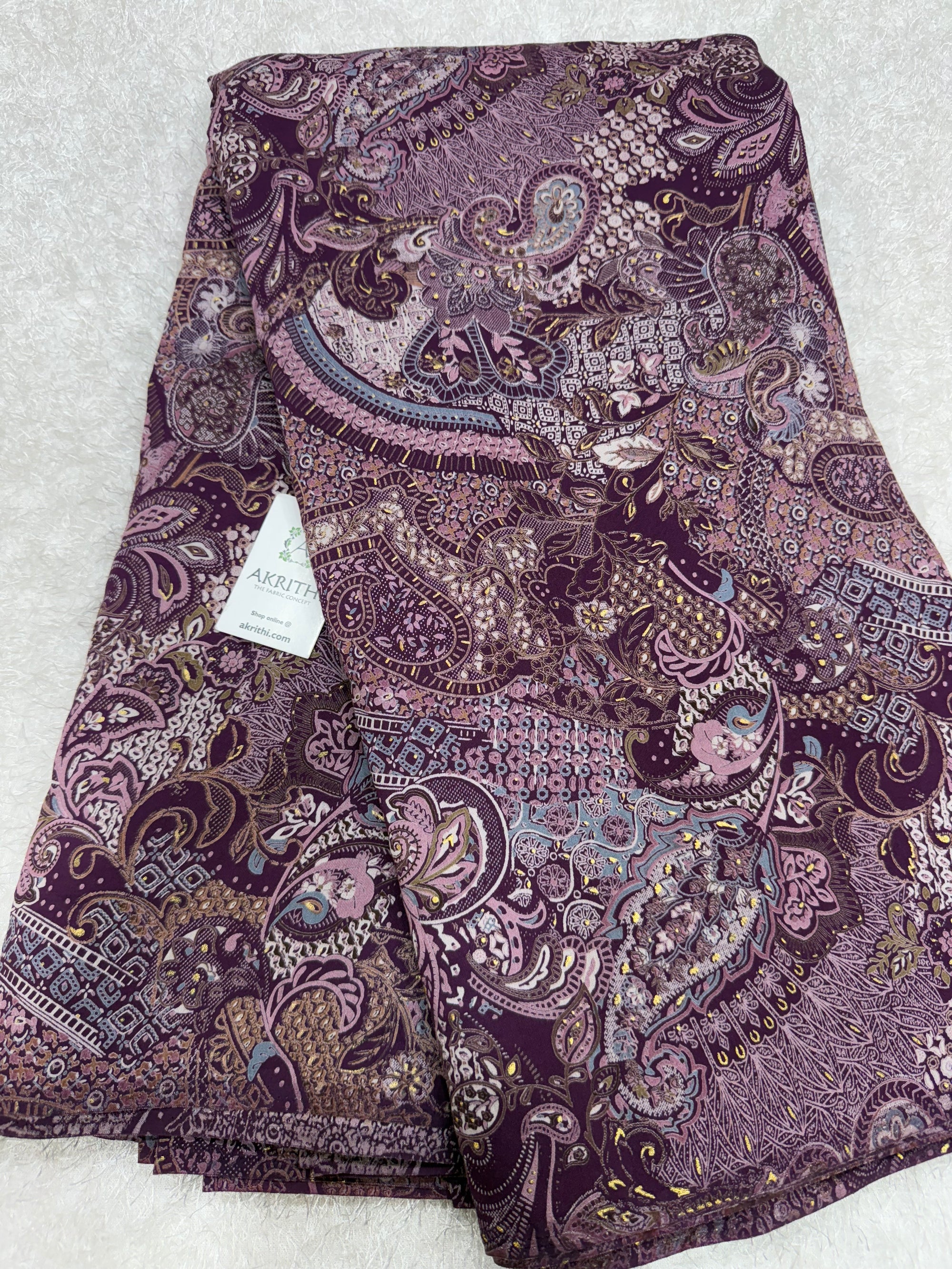 Printed viscose silk fabric