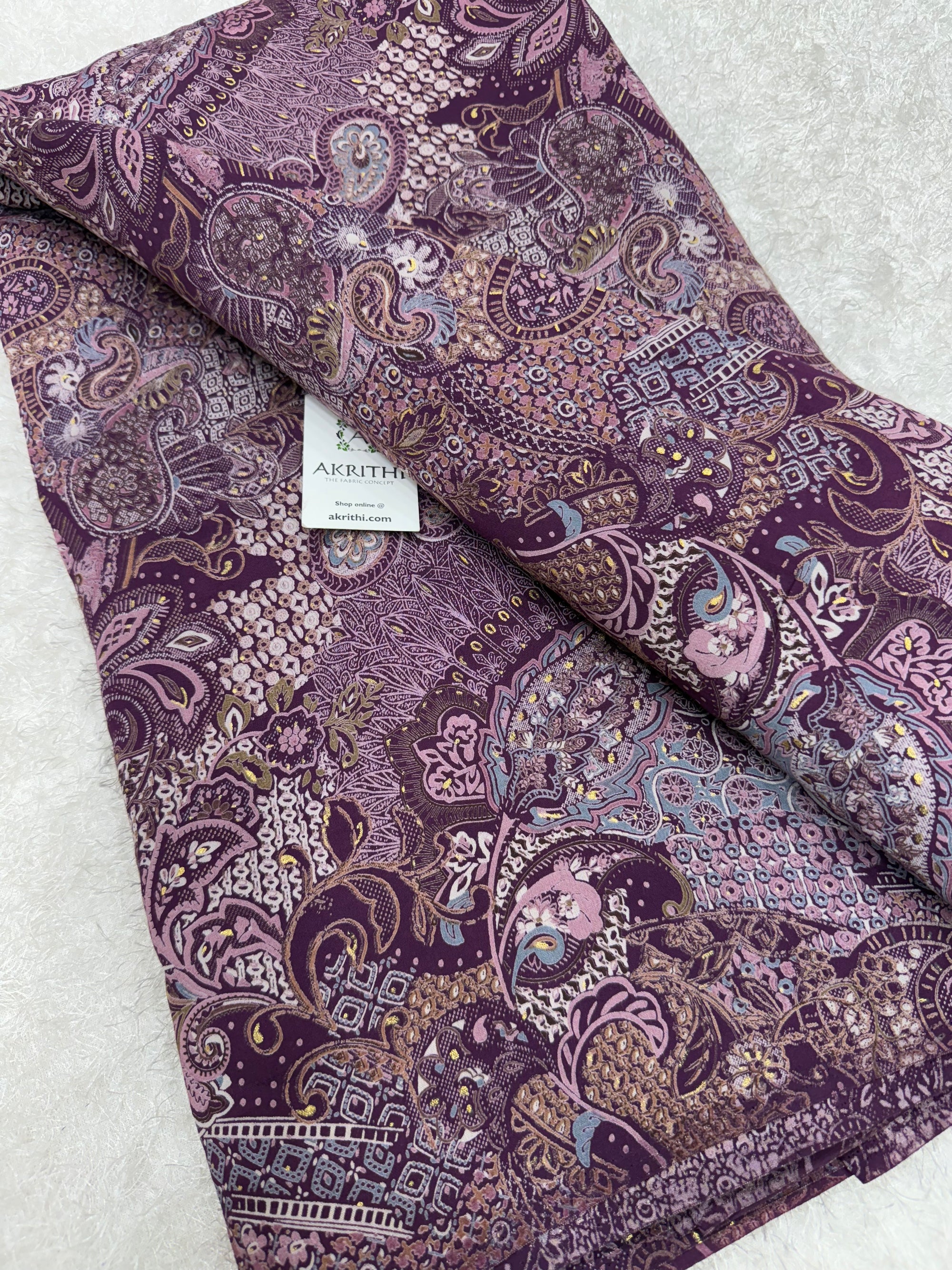 Printed viscose silk fabric