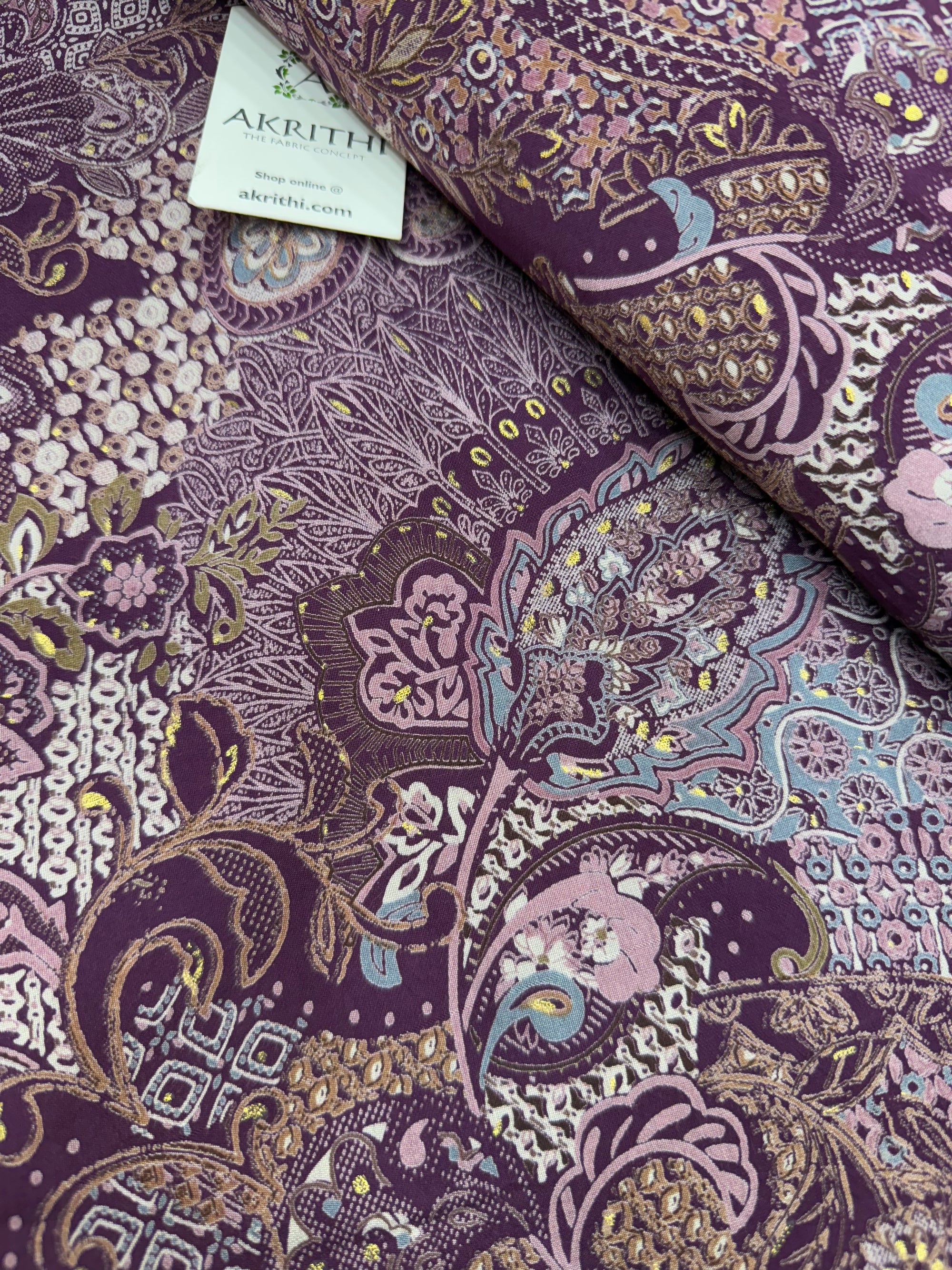 Printed viscose silk fabric