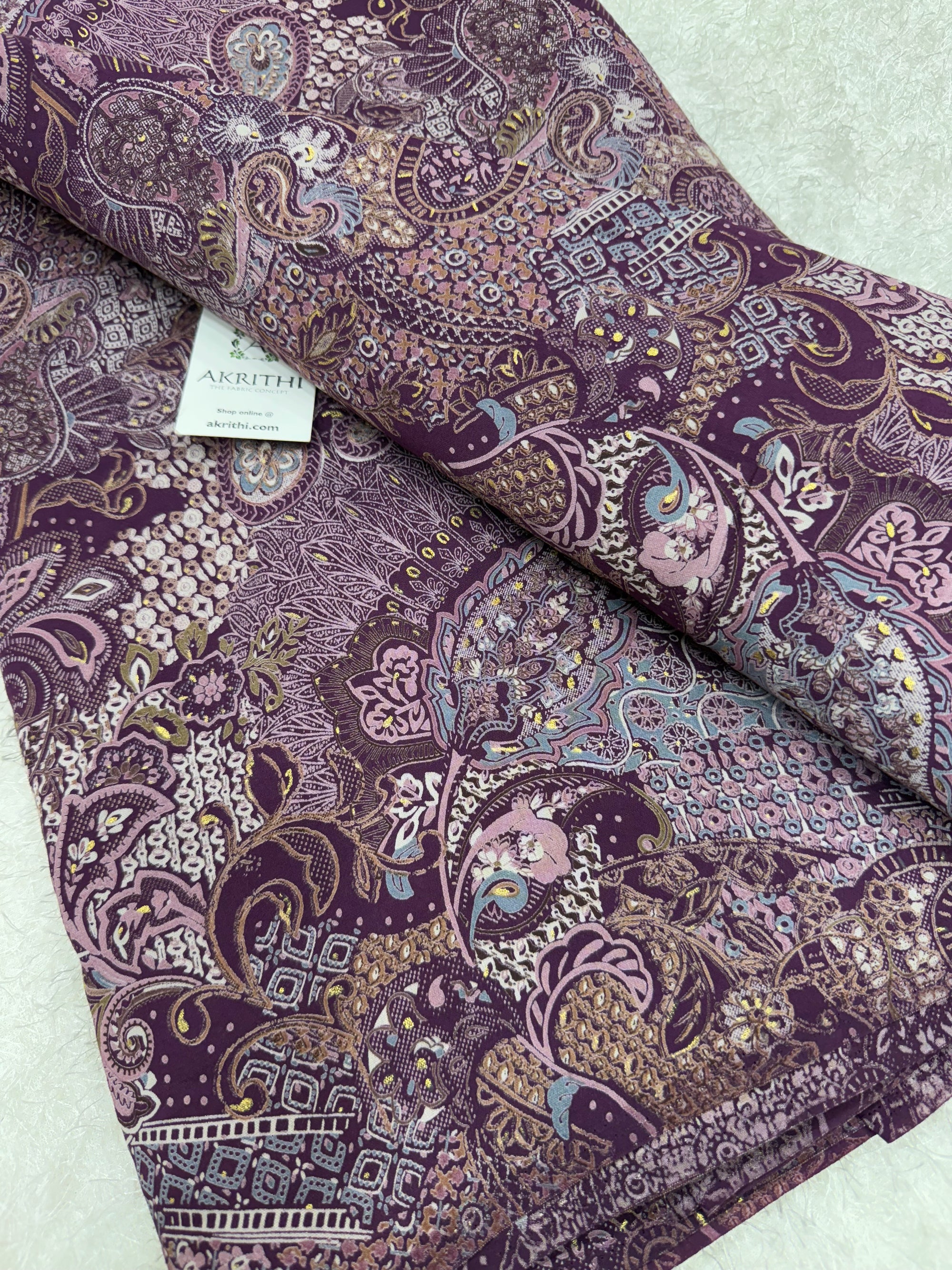 Printed viscose silk fabric