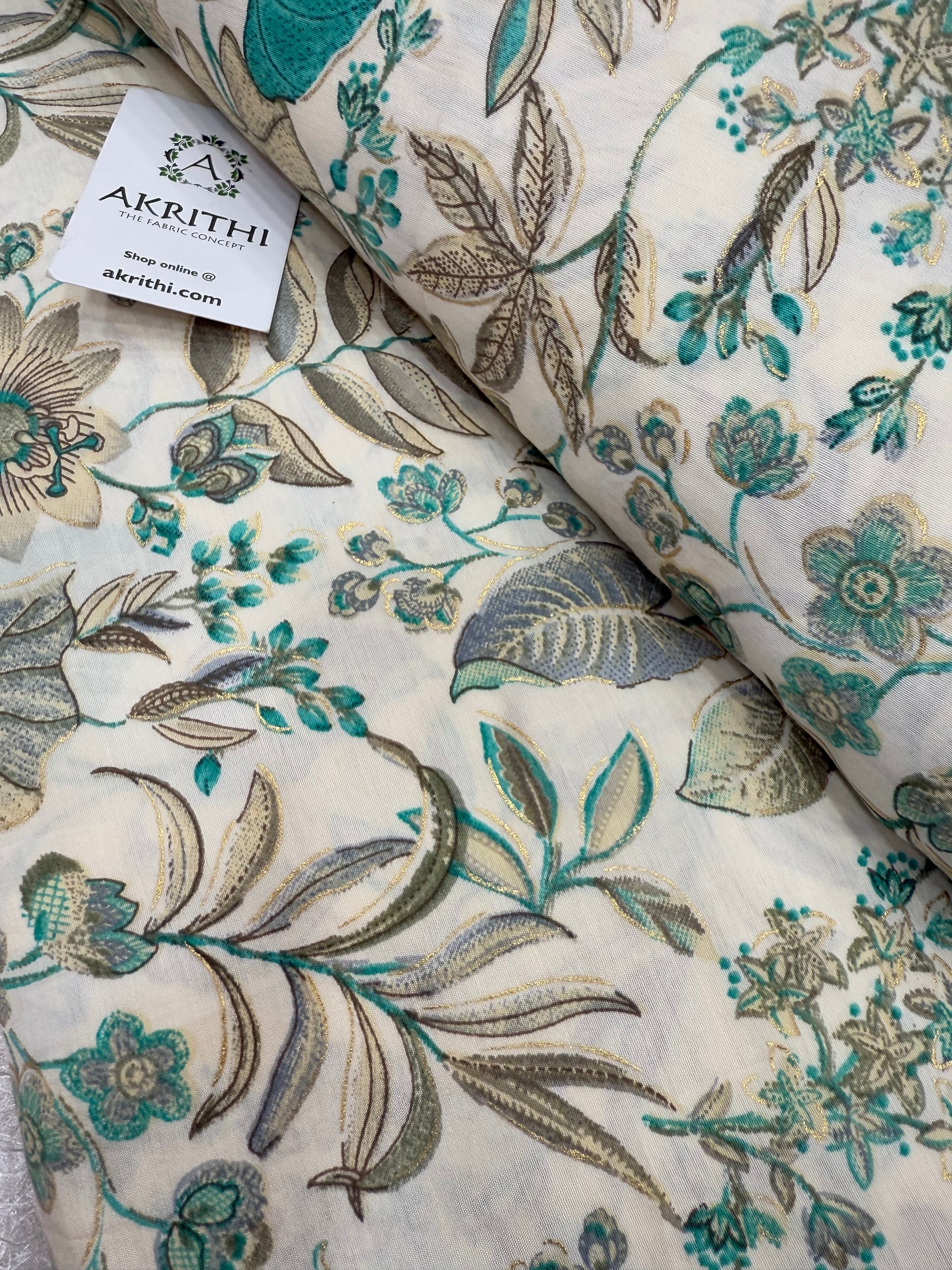 Printed viscose silk fabric