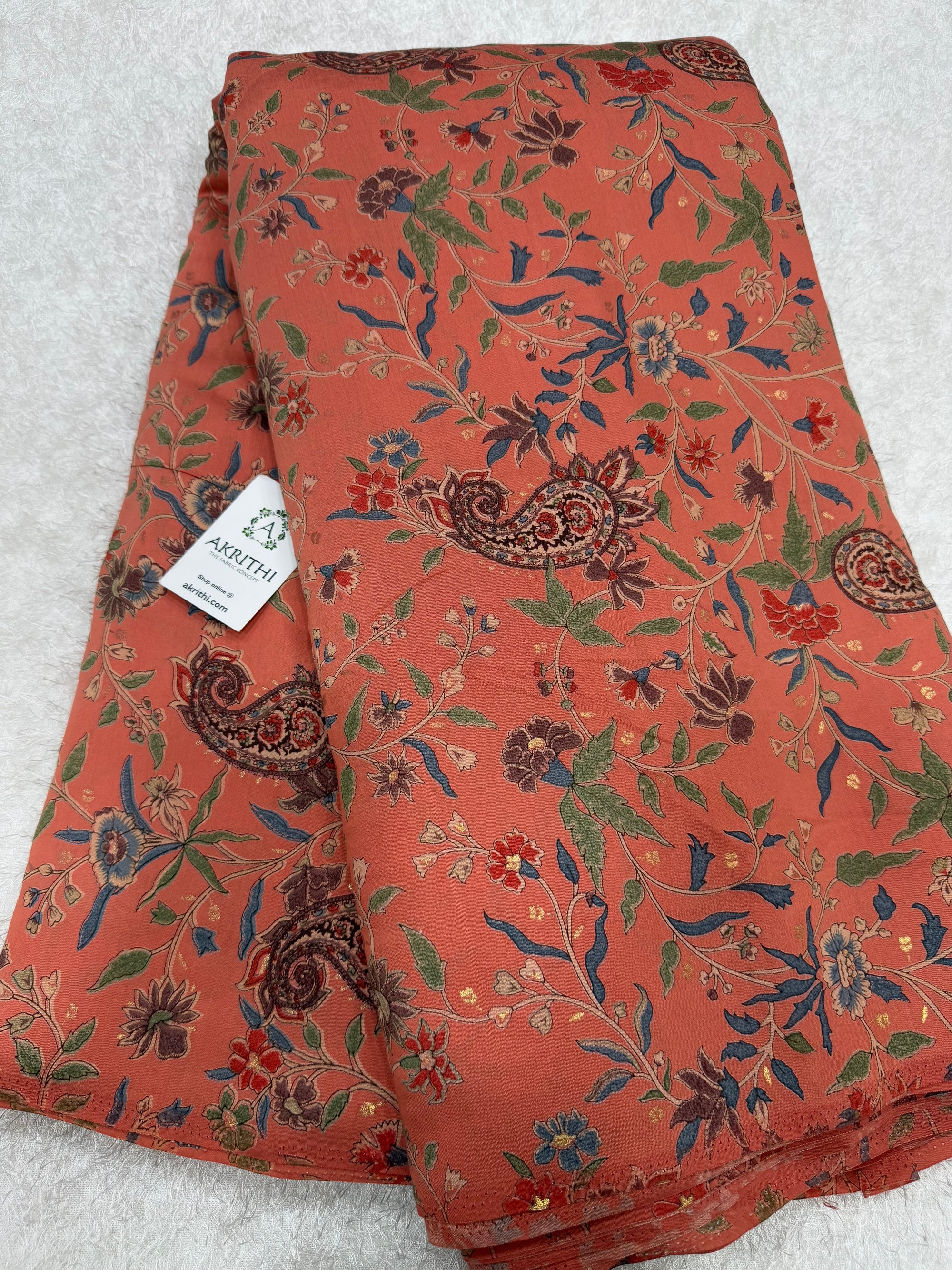 Printed viscose silk fabric