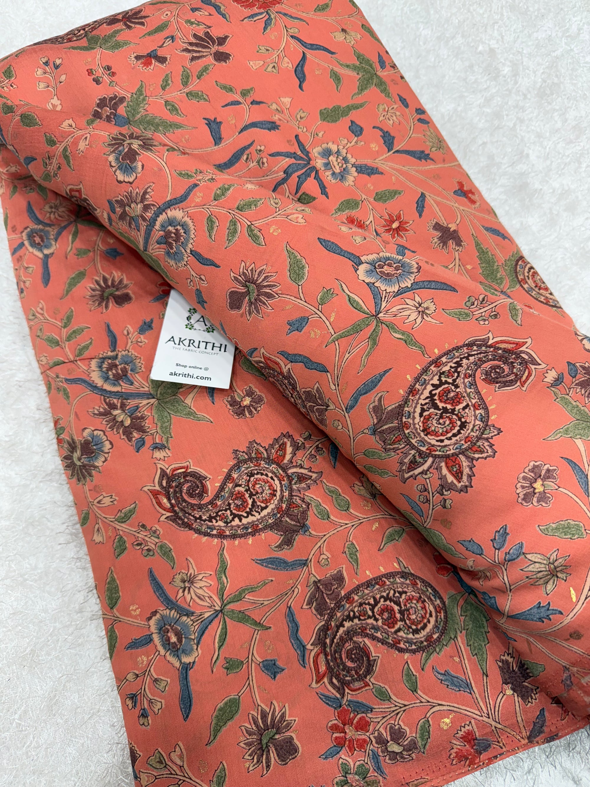 Printed viscose silk fabric