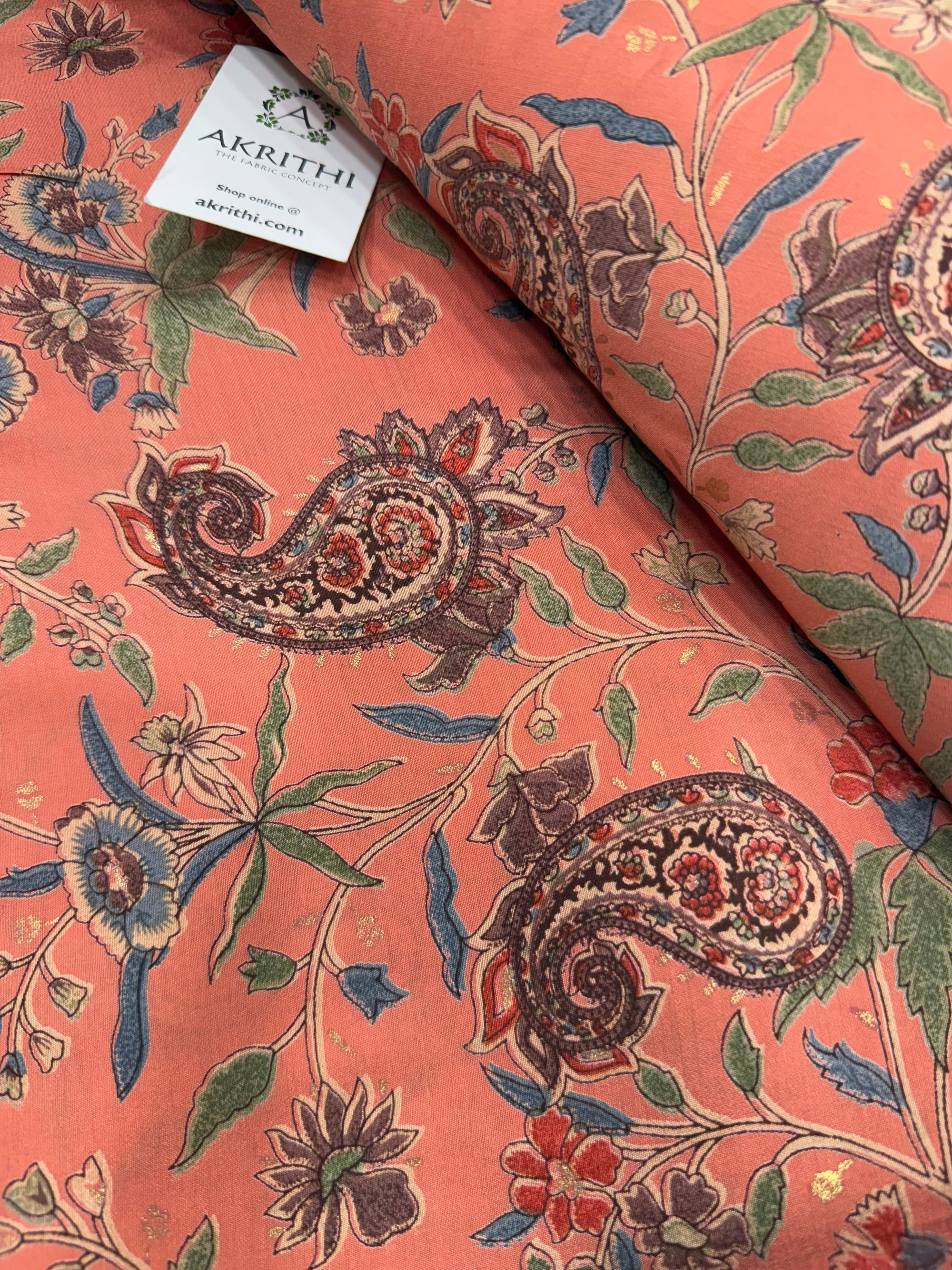 Printed viscose silk fabric