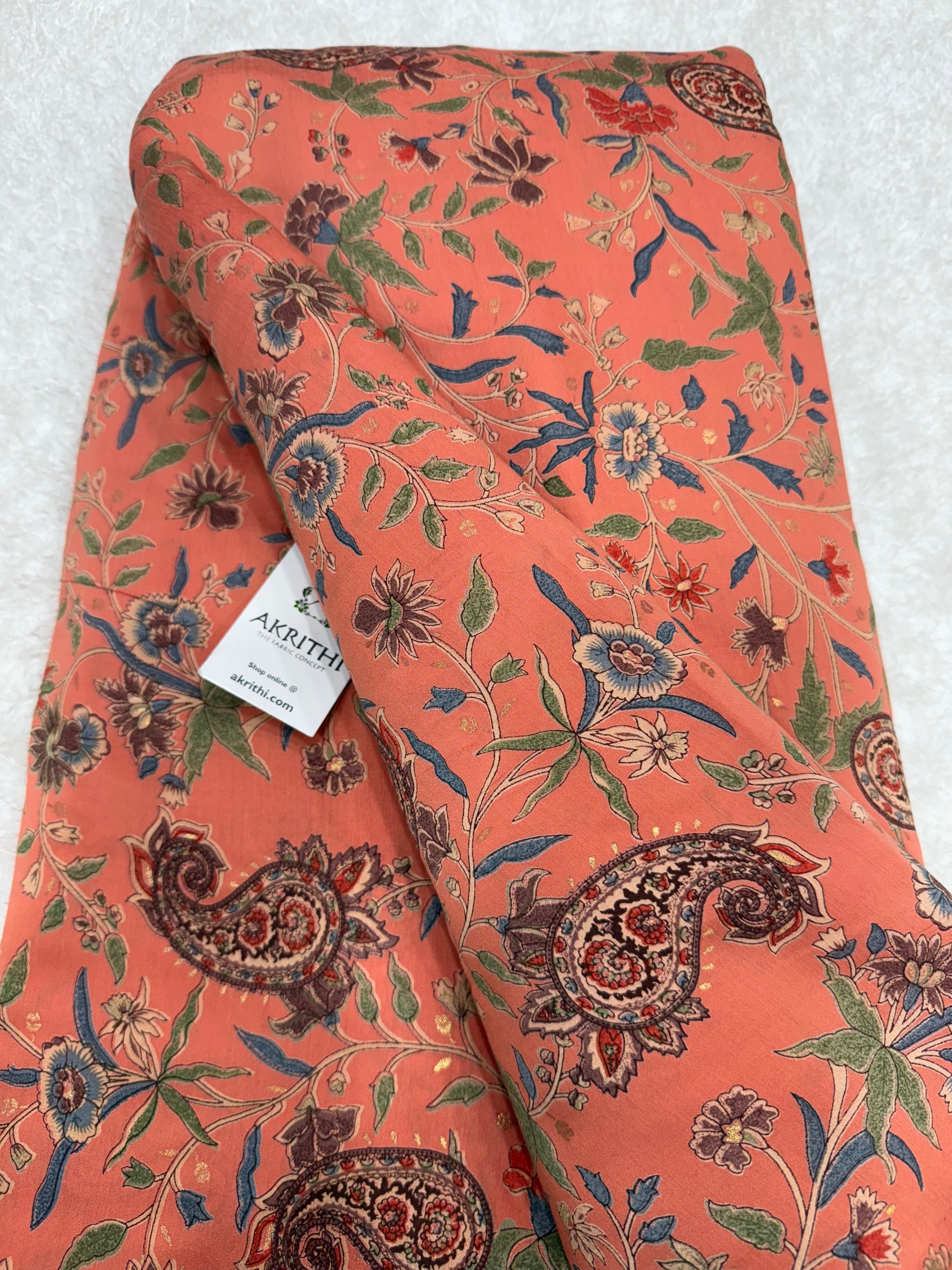 Printed viscose silk fabric