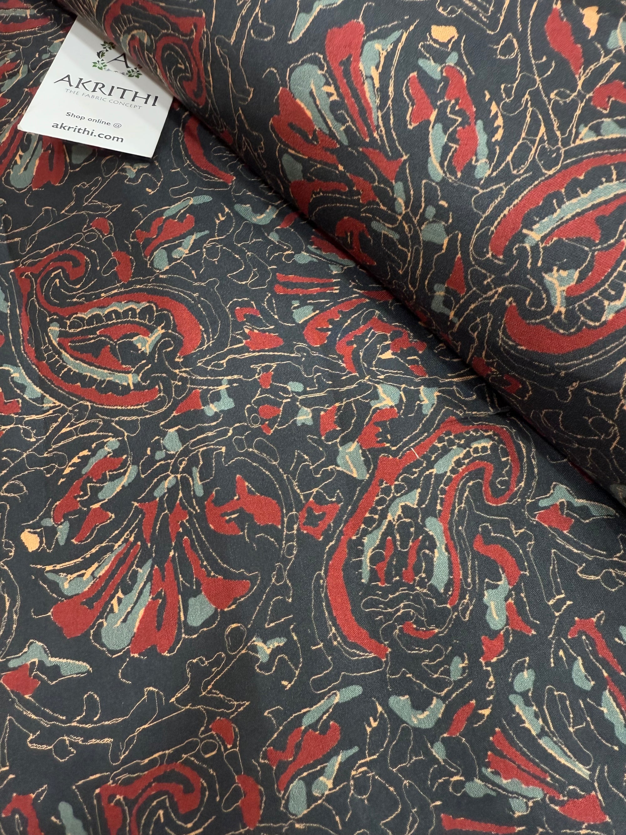 Digital printed pure modal satin fabric