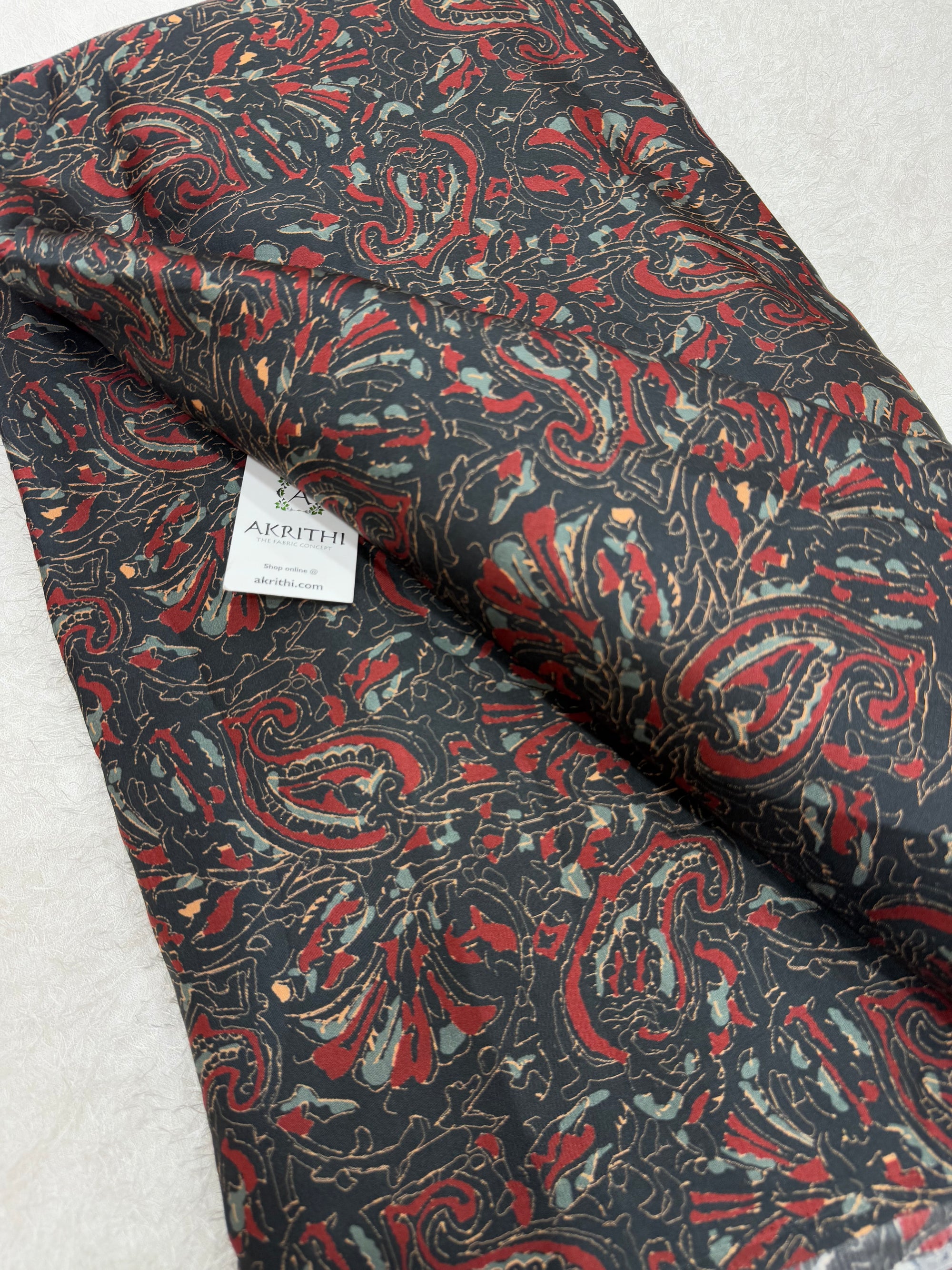 Digital printed pure modal satin fabric