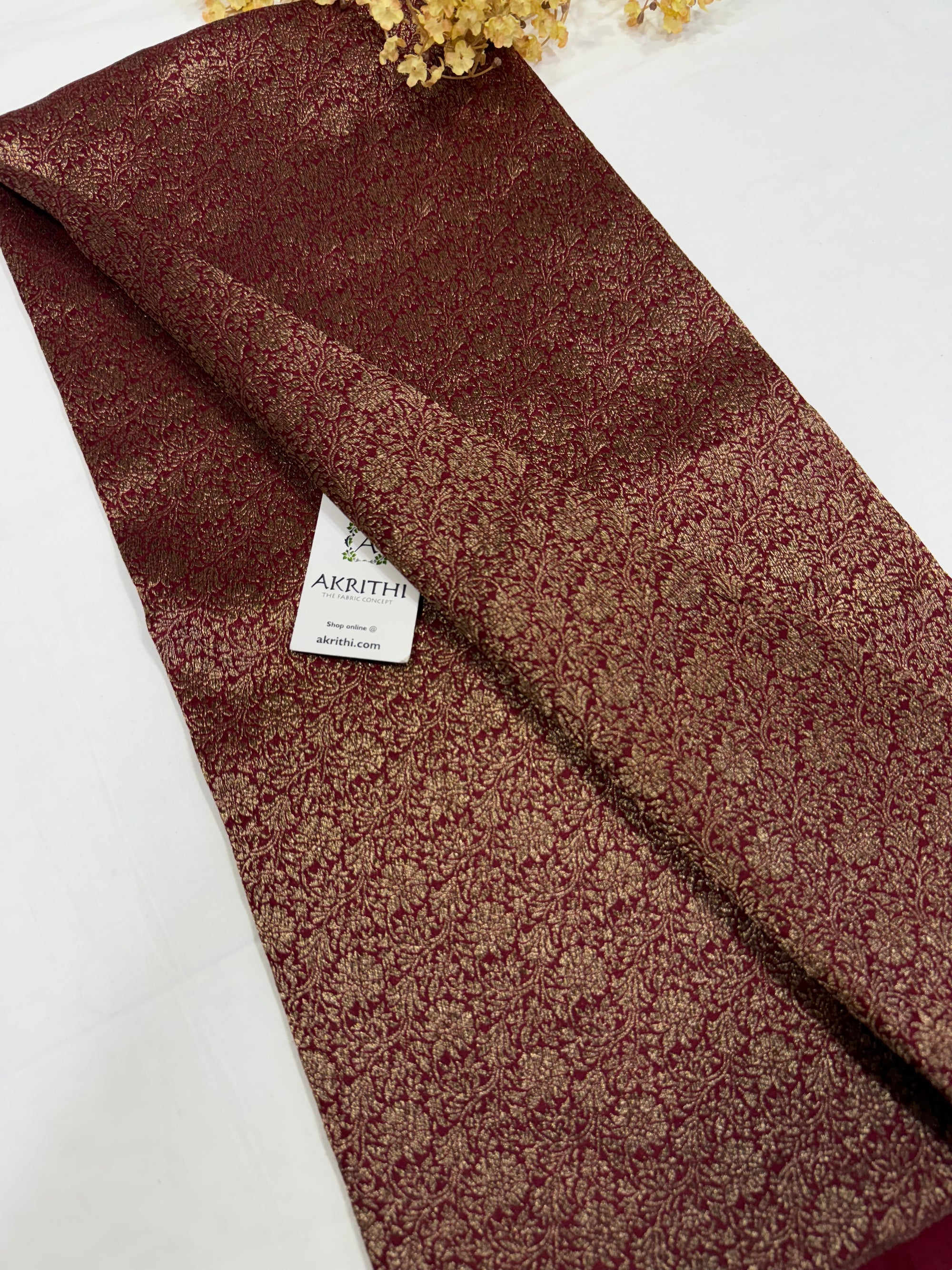 Pure silk Handloom Banarasi brocade fabric