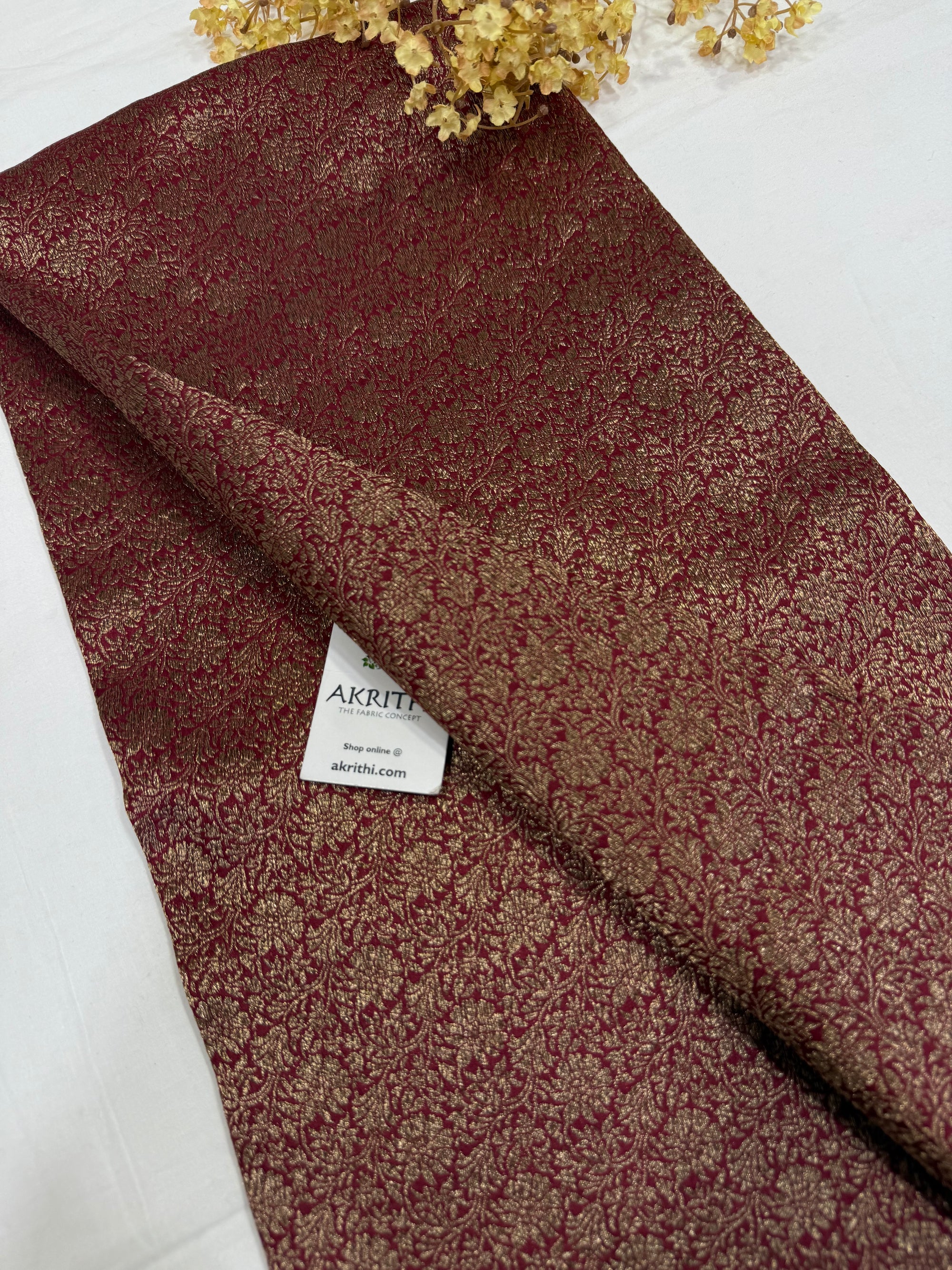 Pure silk Handloom Banarasi brocade fabric
