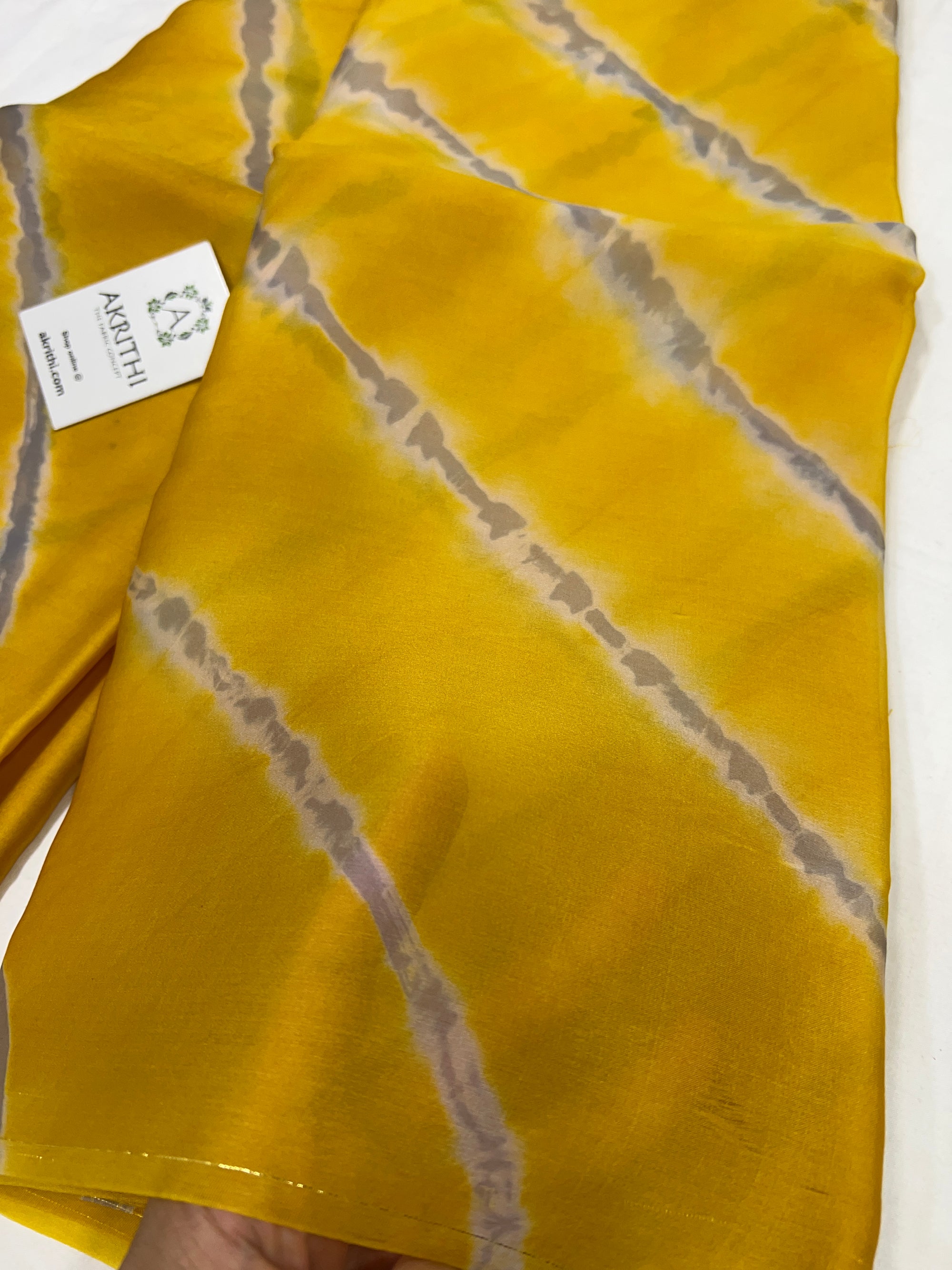 PURE SILK SATIN ORGANZA LEHERIYA SAREE