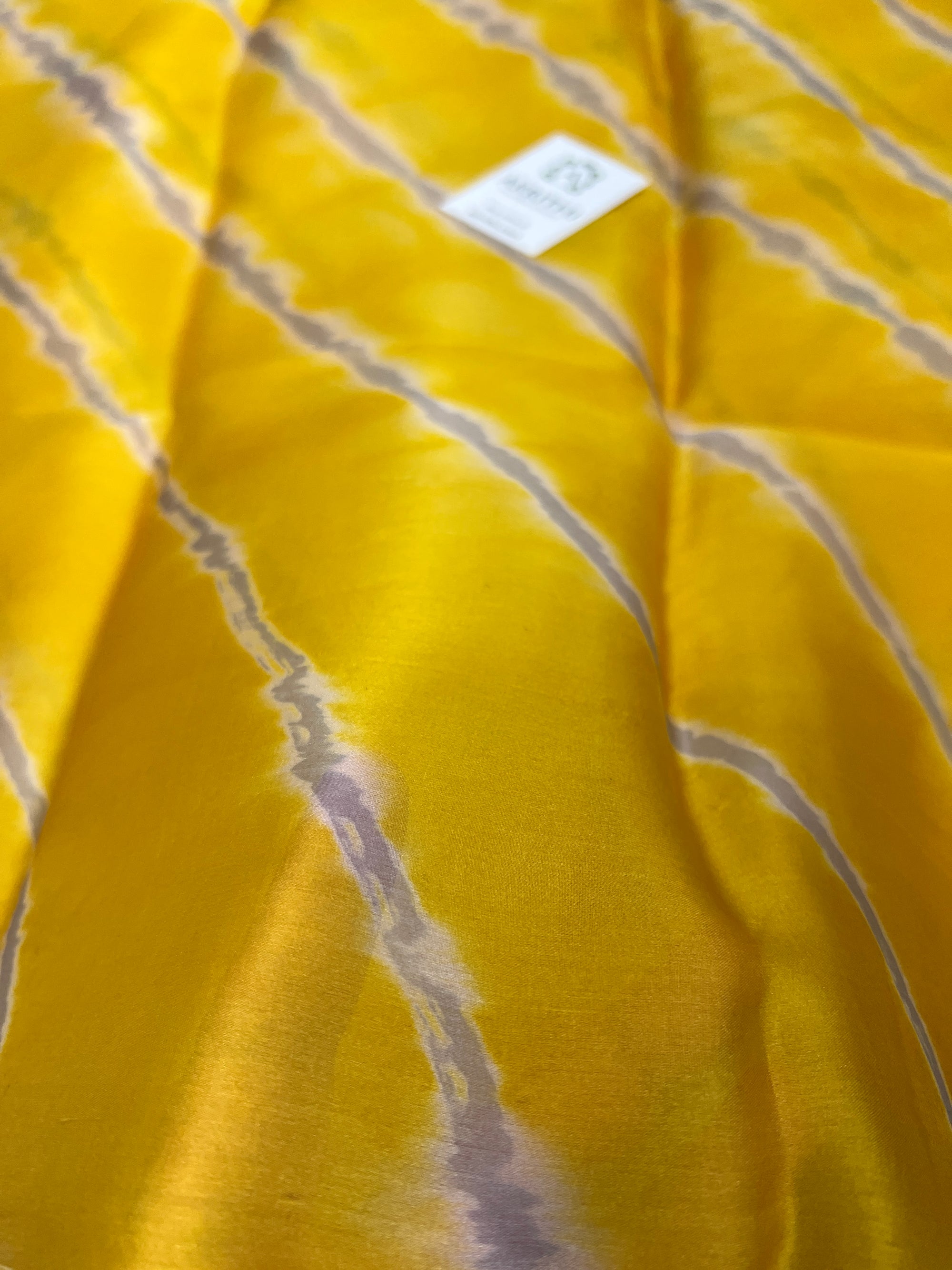 PURE SILK SATIN ORGANZA LEHERIYA SAREE