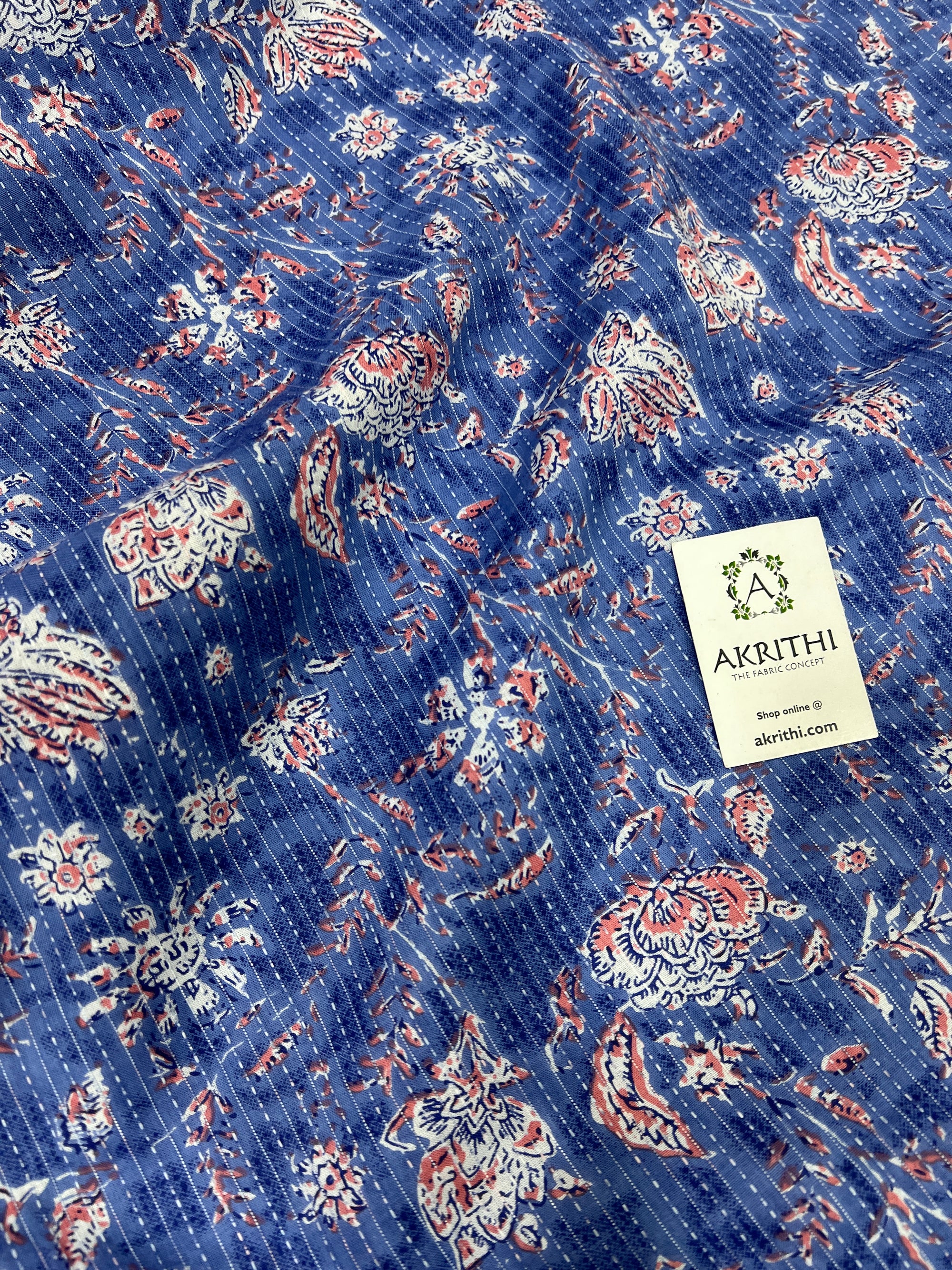 Kantha Printed pure cotton fabric