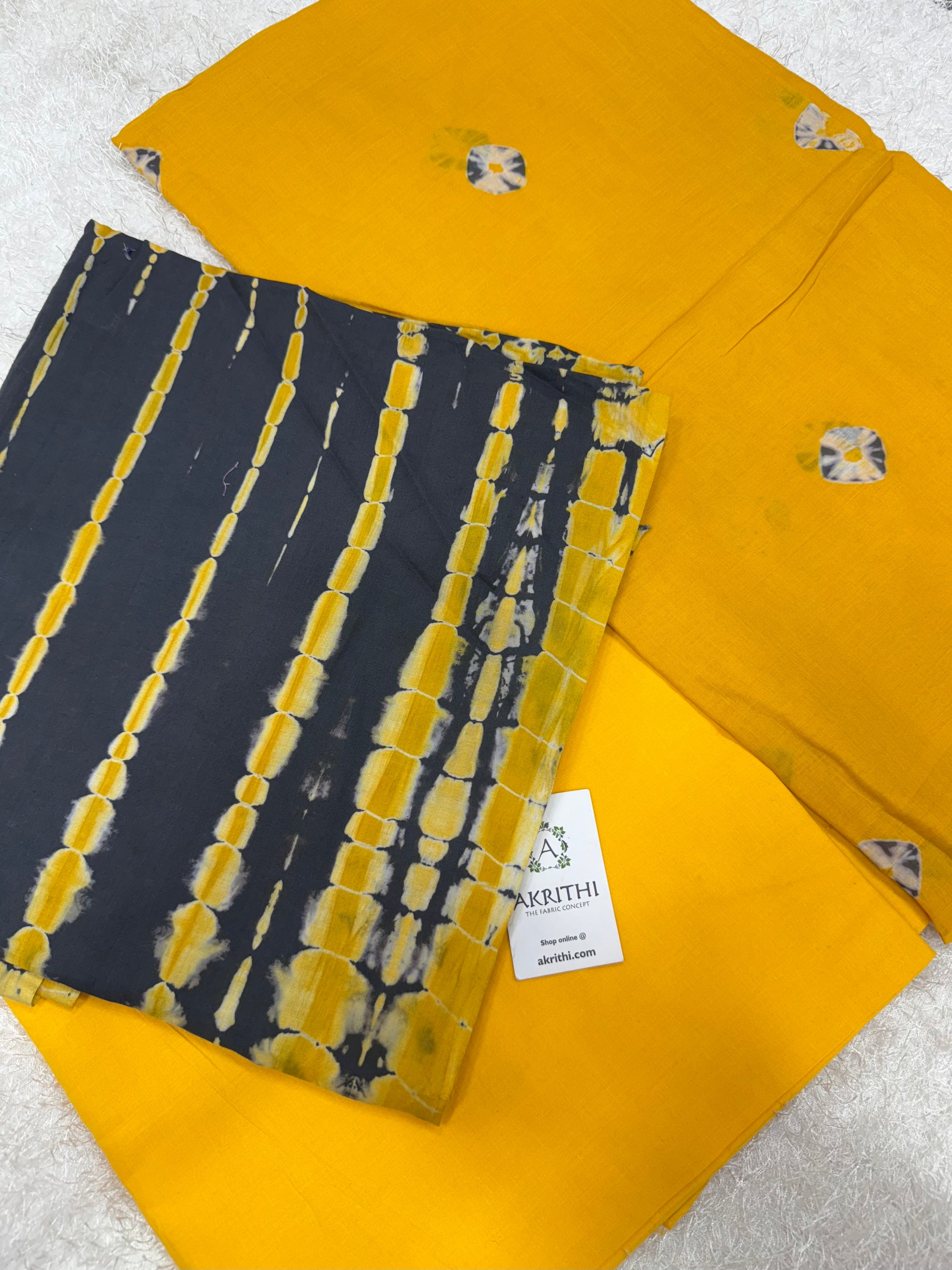 Tie and dye pure cotton salwar suit with mul cotton dupatta