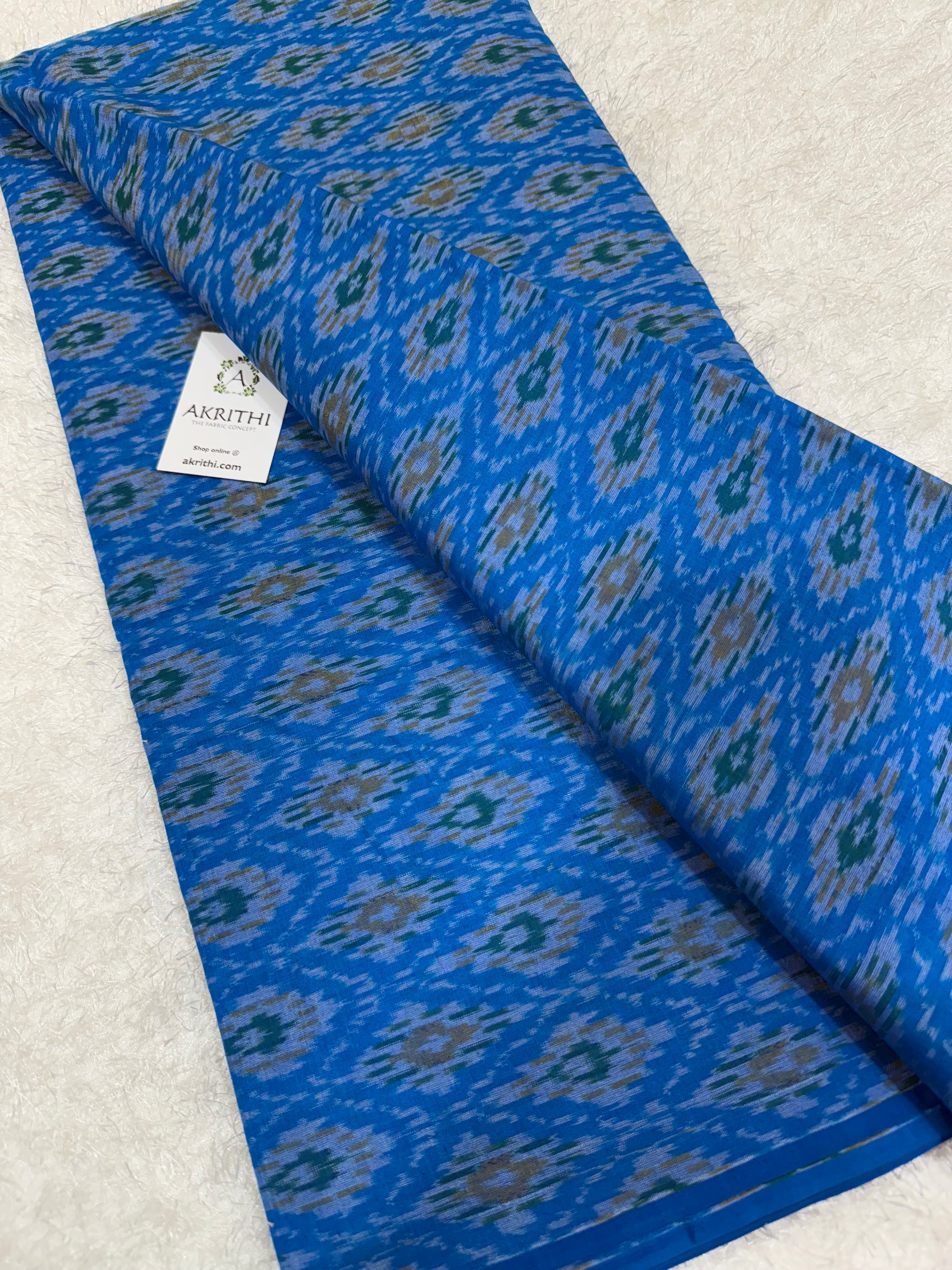 Handwoven Ikat pure silk with mercerised cotton