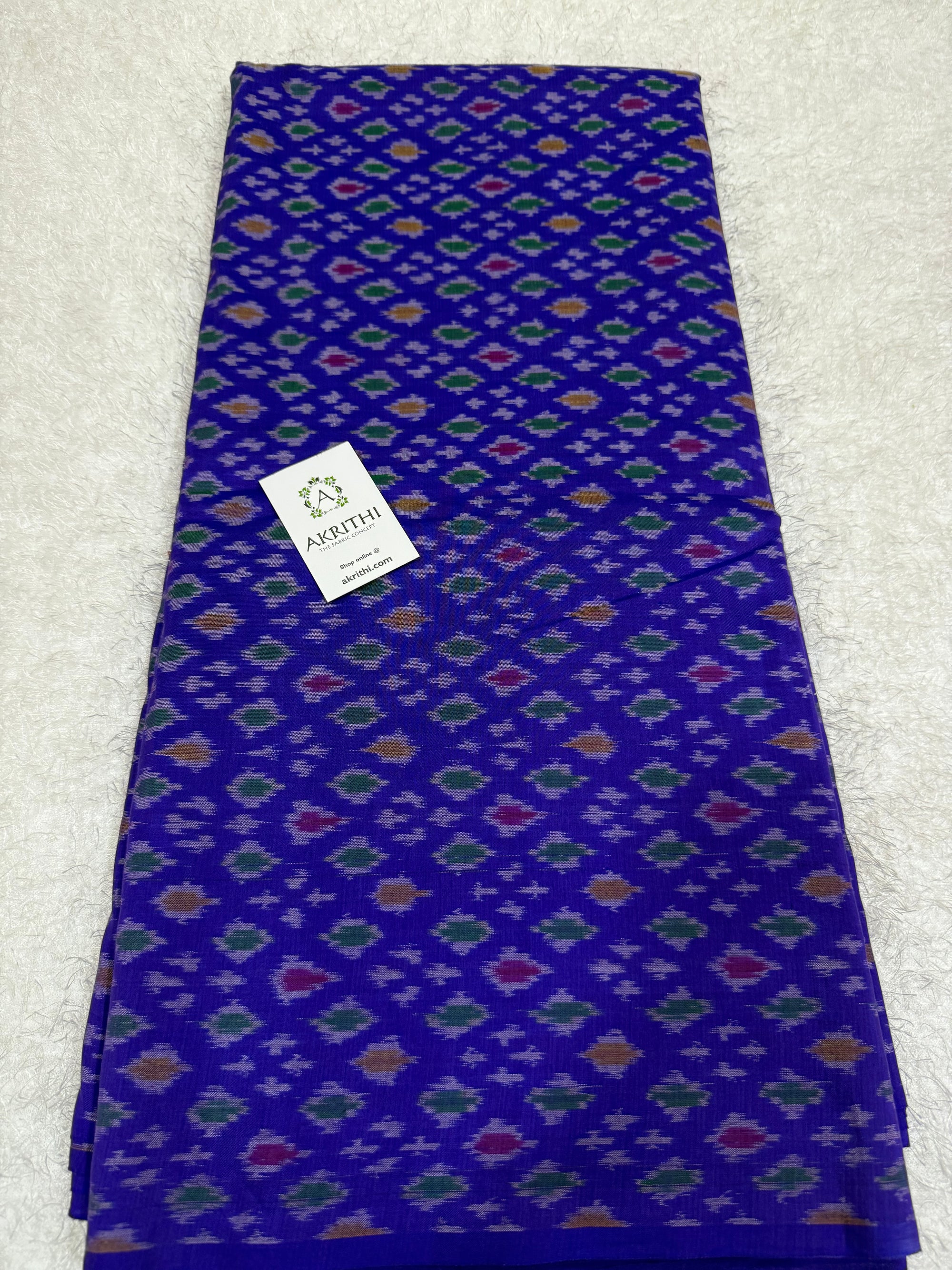 Handwoven Ikat pure silk with mercerised cotton fabric