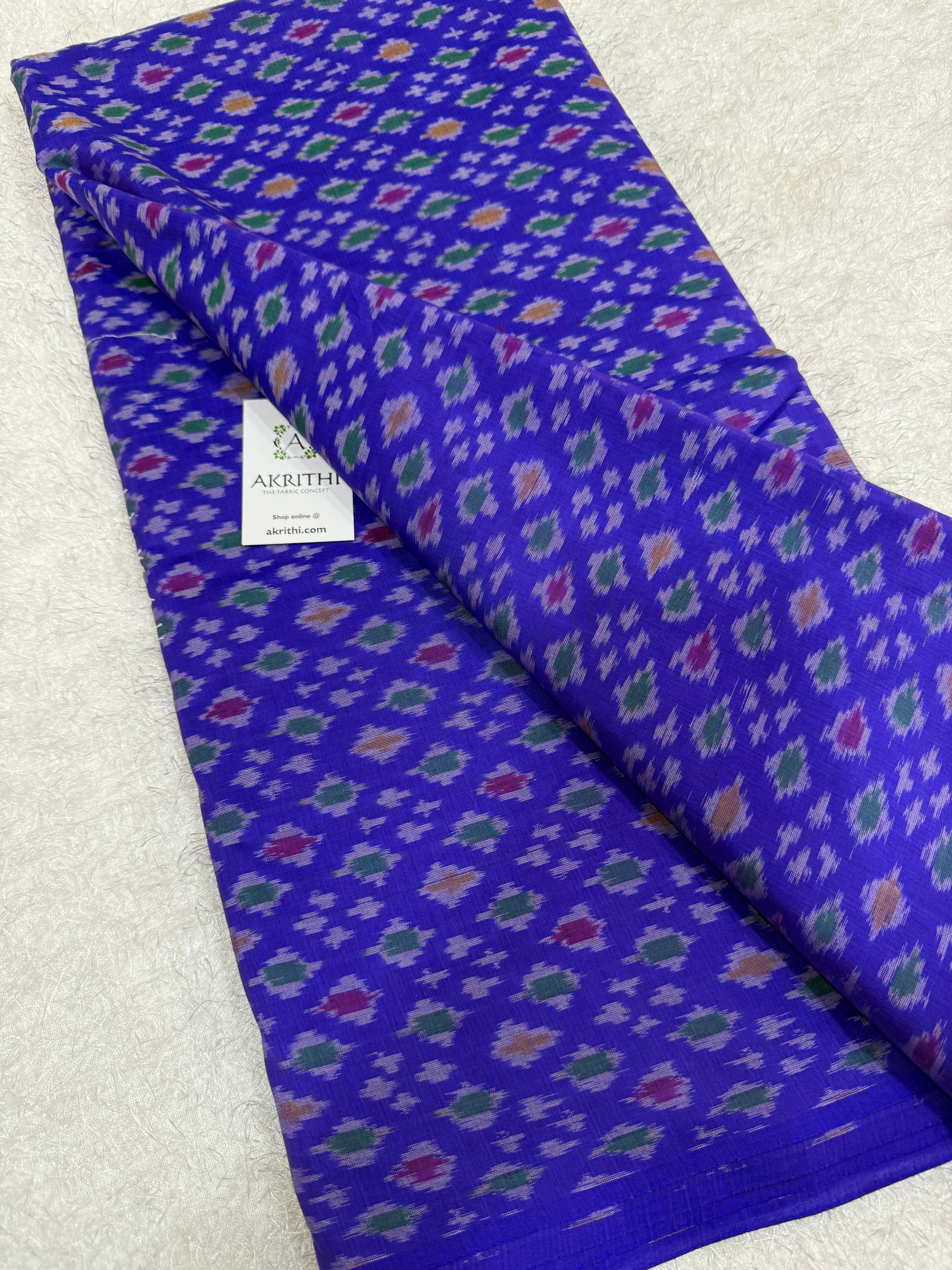 Handwoven Ikat pure silk with mercerised cotton fabric