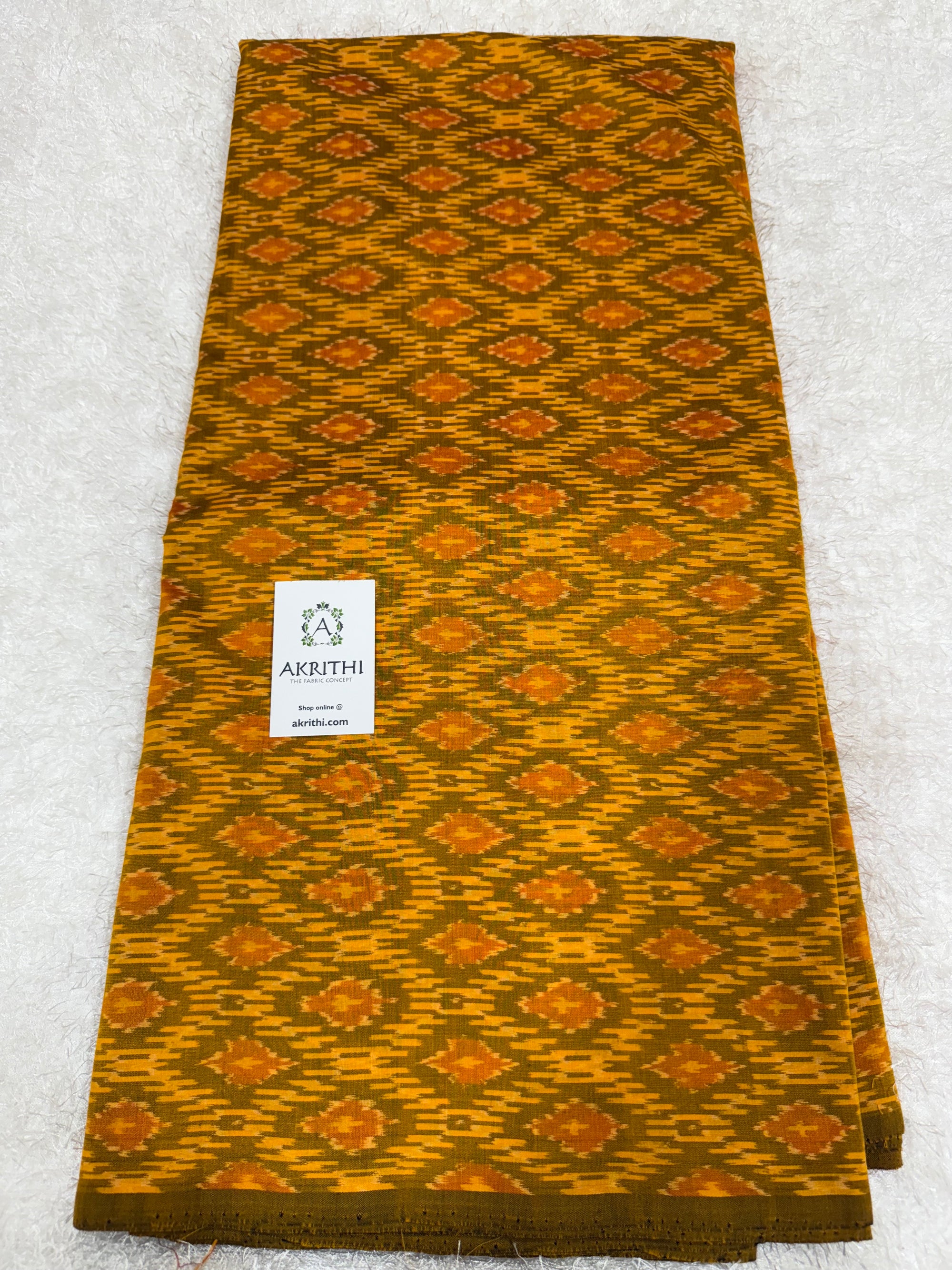 Handwoven Ikat pure silk with mercerised cotton fabric