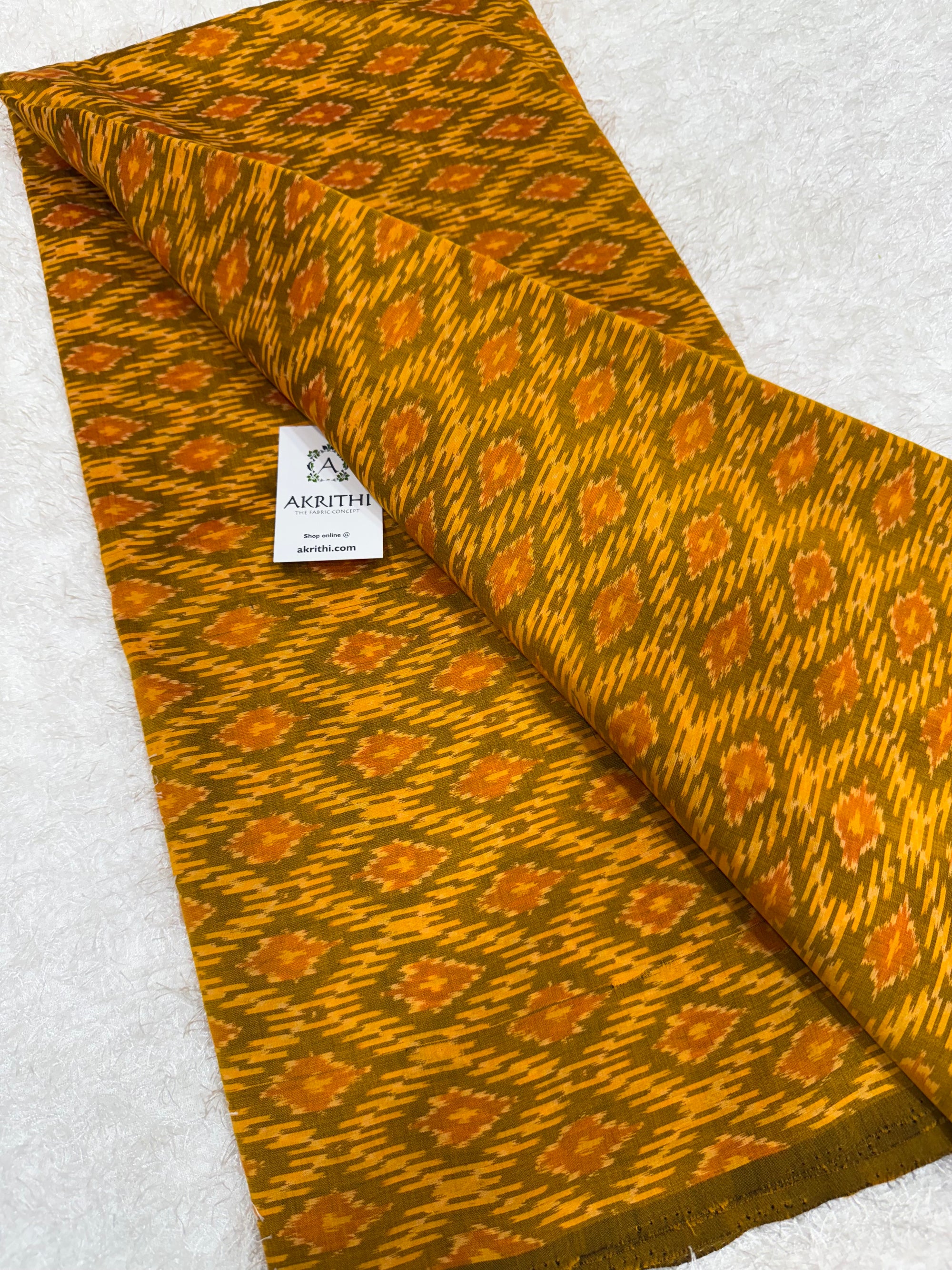 Handwoven Ikat pure silk with mercerised cotton fabric