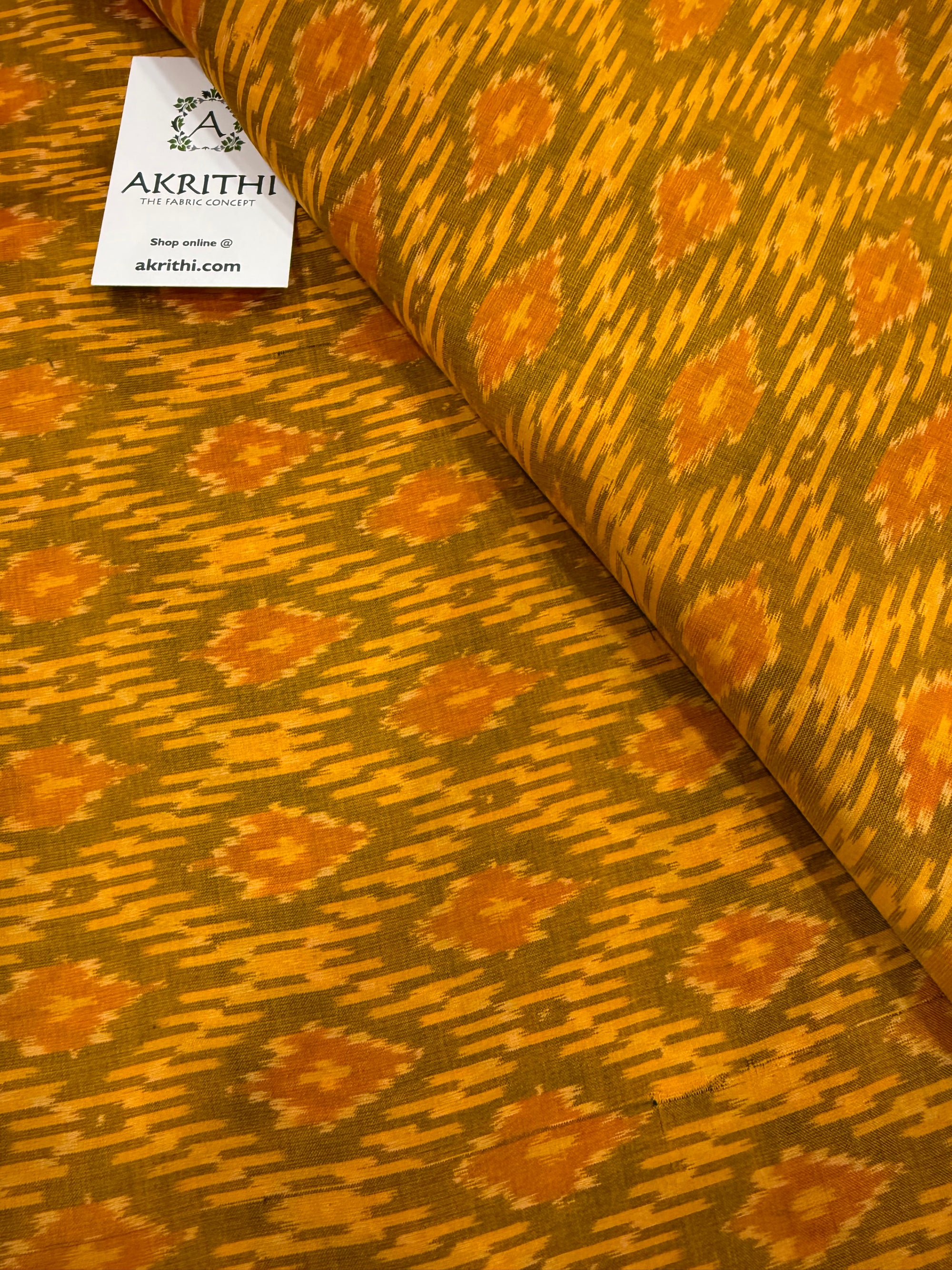 Handwoven Ikat pure silk with mercerised cotton fabric