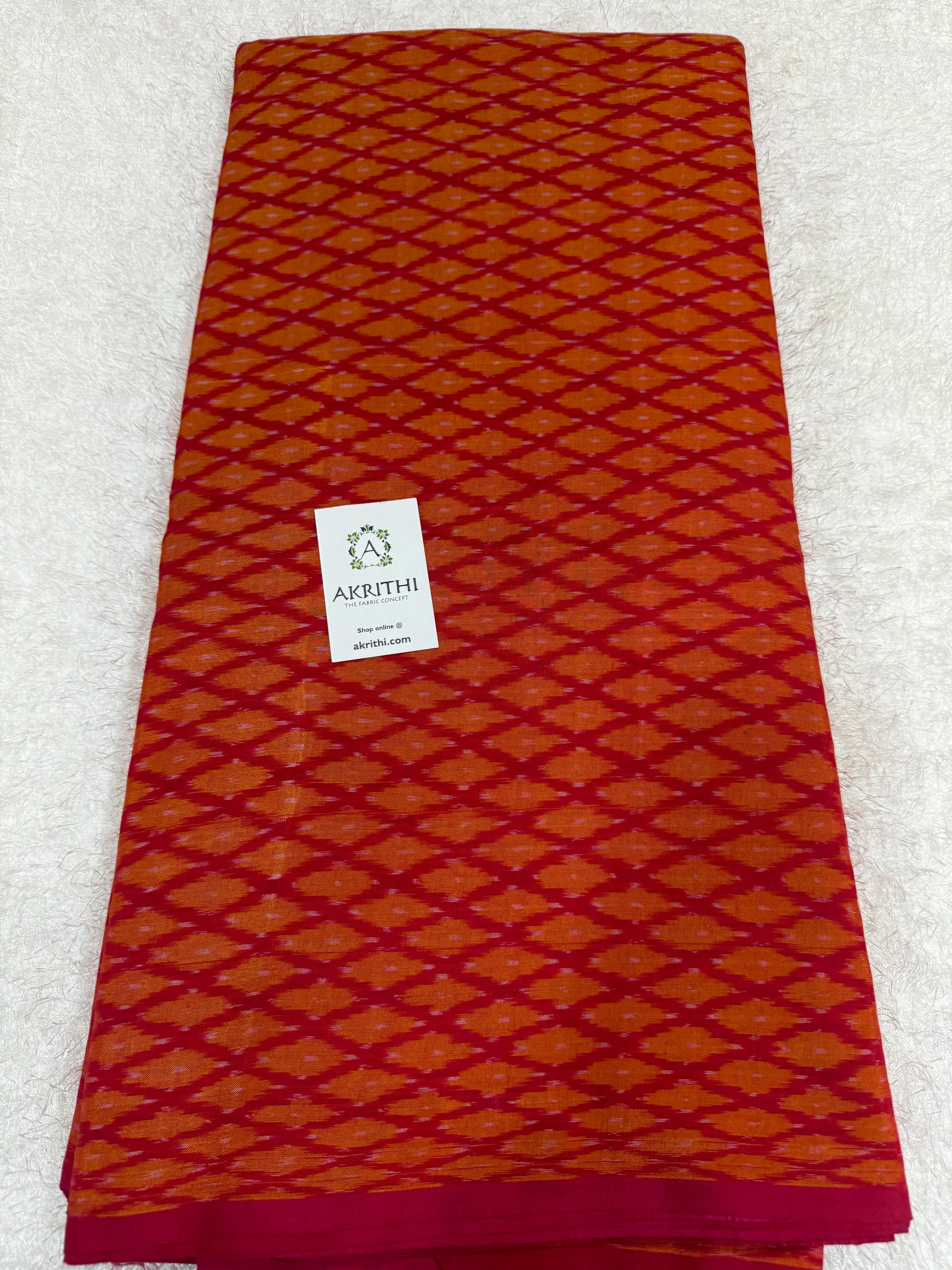 Handwoven Ikat pure silk with mercerised cotton fabric