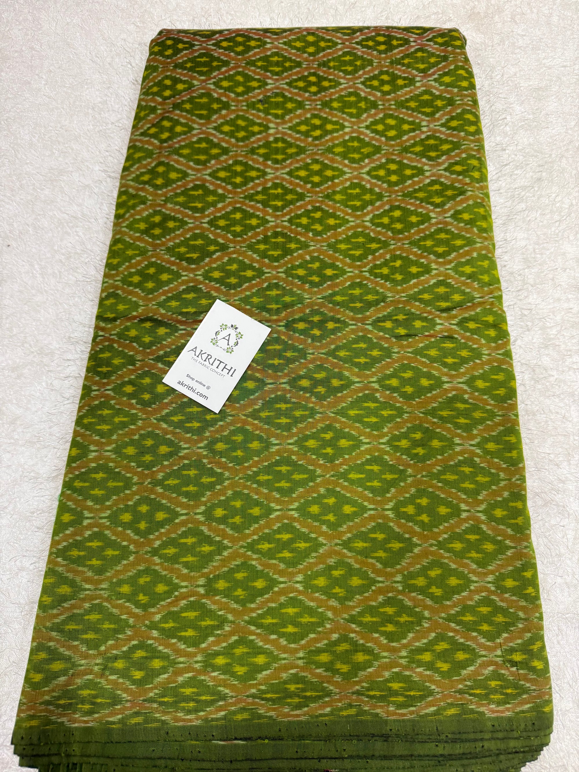 Handwoven Ikat pure silk with mercerised cotton fabric