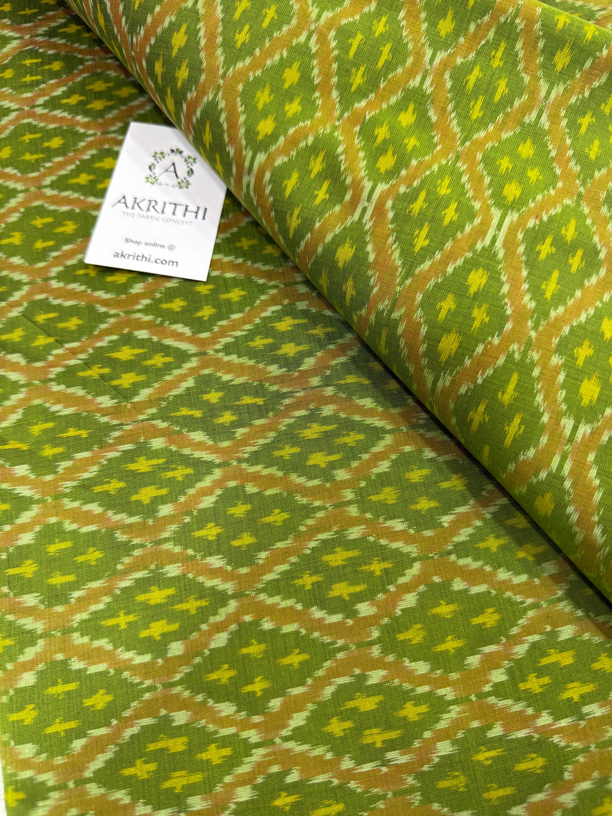 Handwoven Ikat pure silk with mercerised cotton fabric